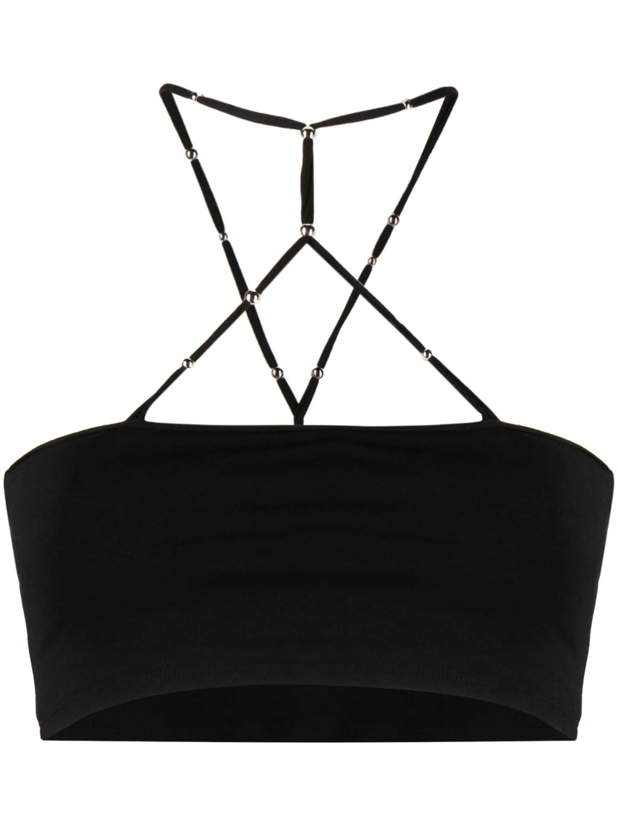 halterneck jersey cropped top