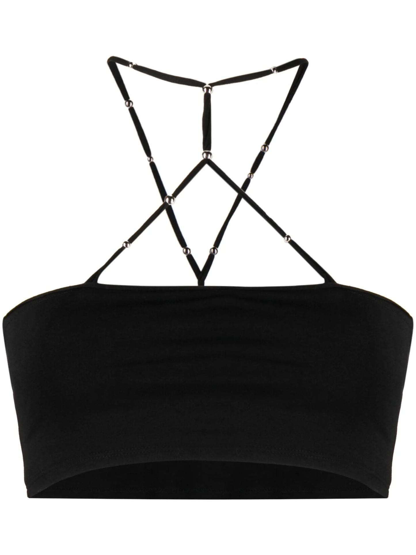 halterneck jersey cropped top