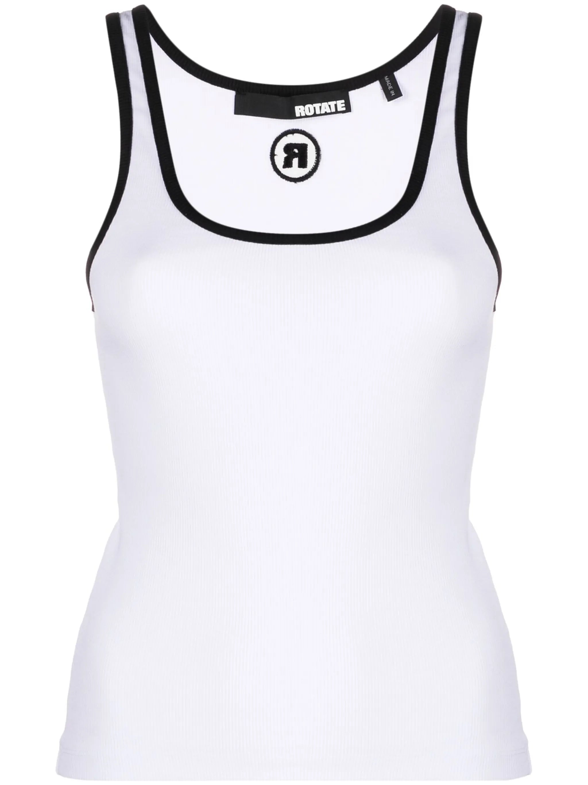 logo-embroidered tank top