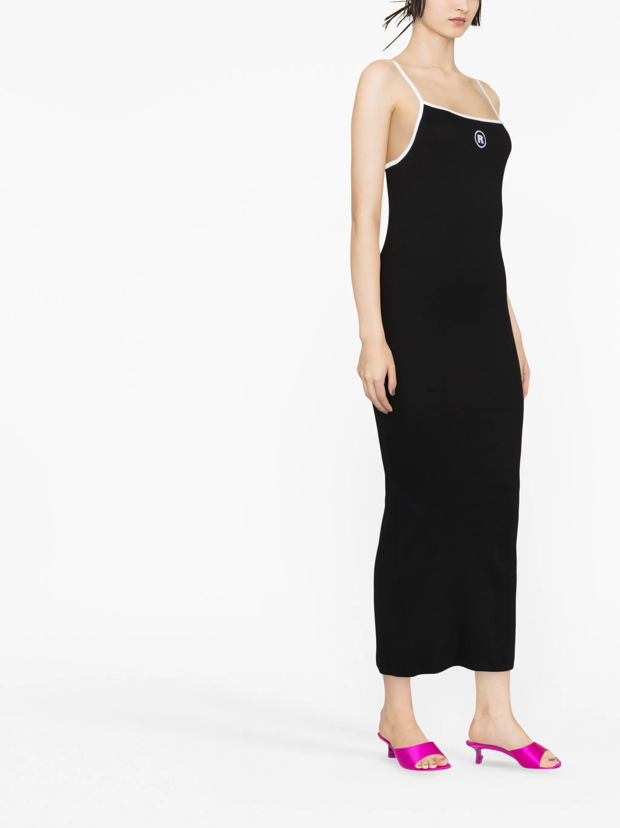 logo-embroidered maxi dress