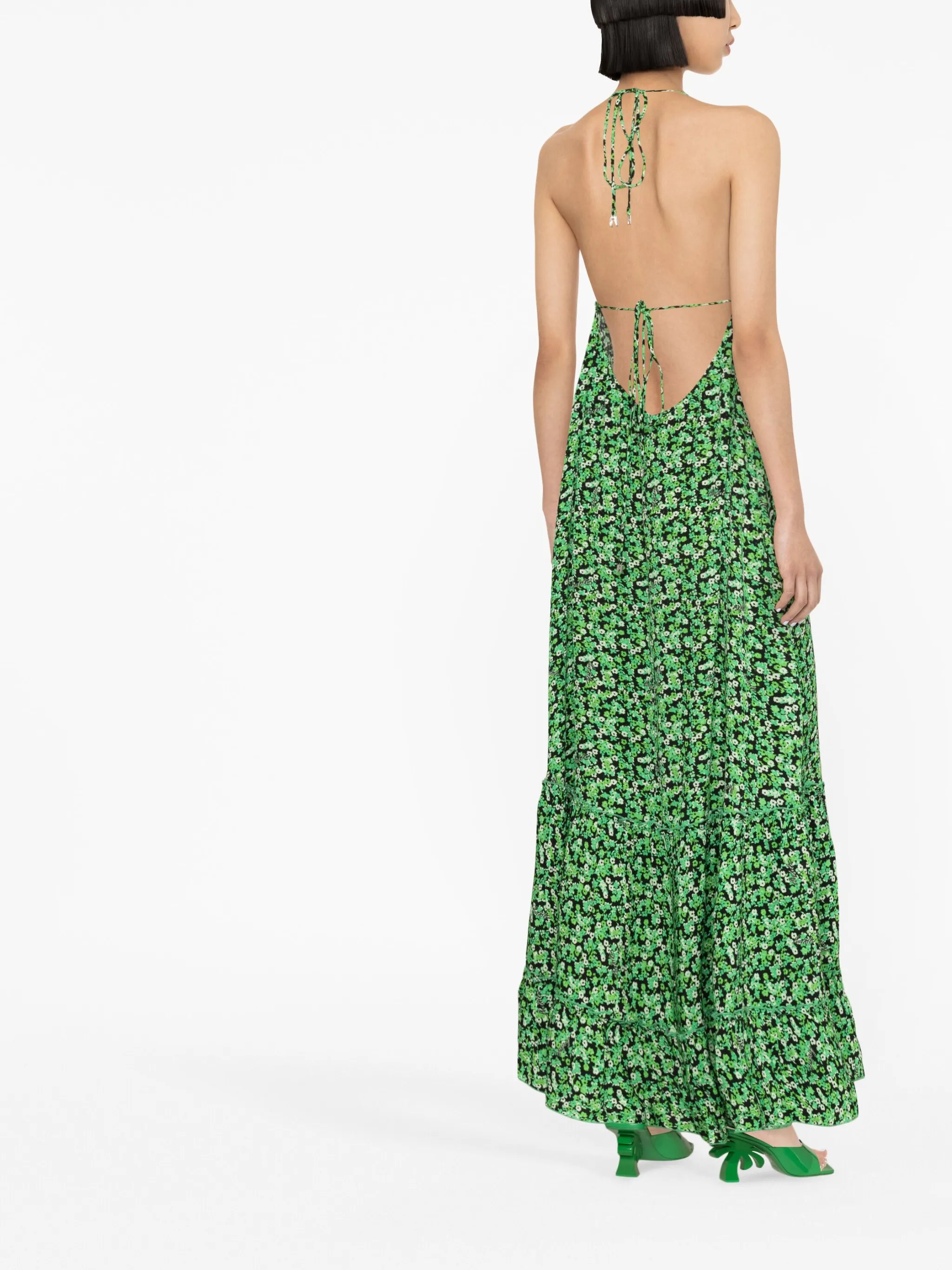floral-print halterneck maxi dress