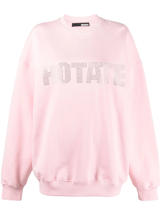 crystal-logo organic cotton sweatshirt