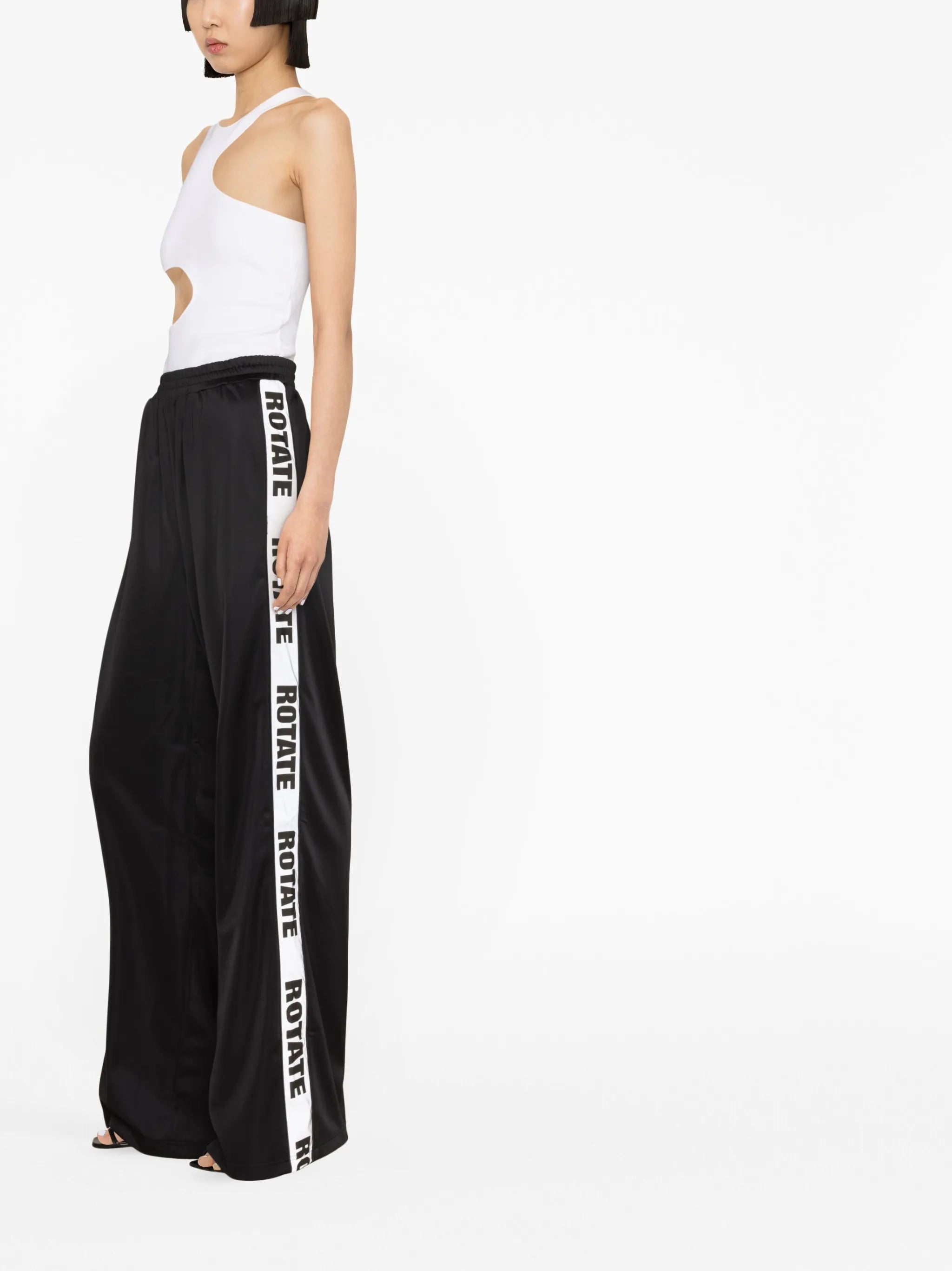 logo-tape straight trousers