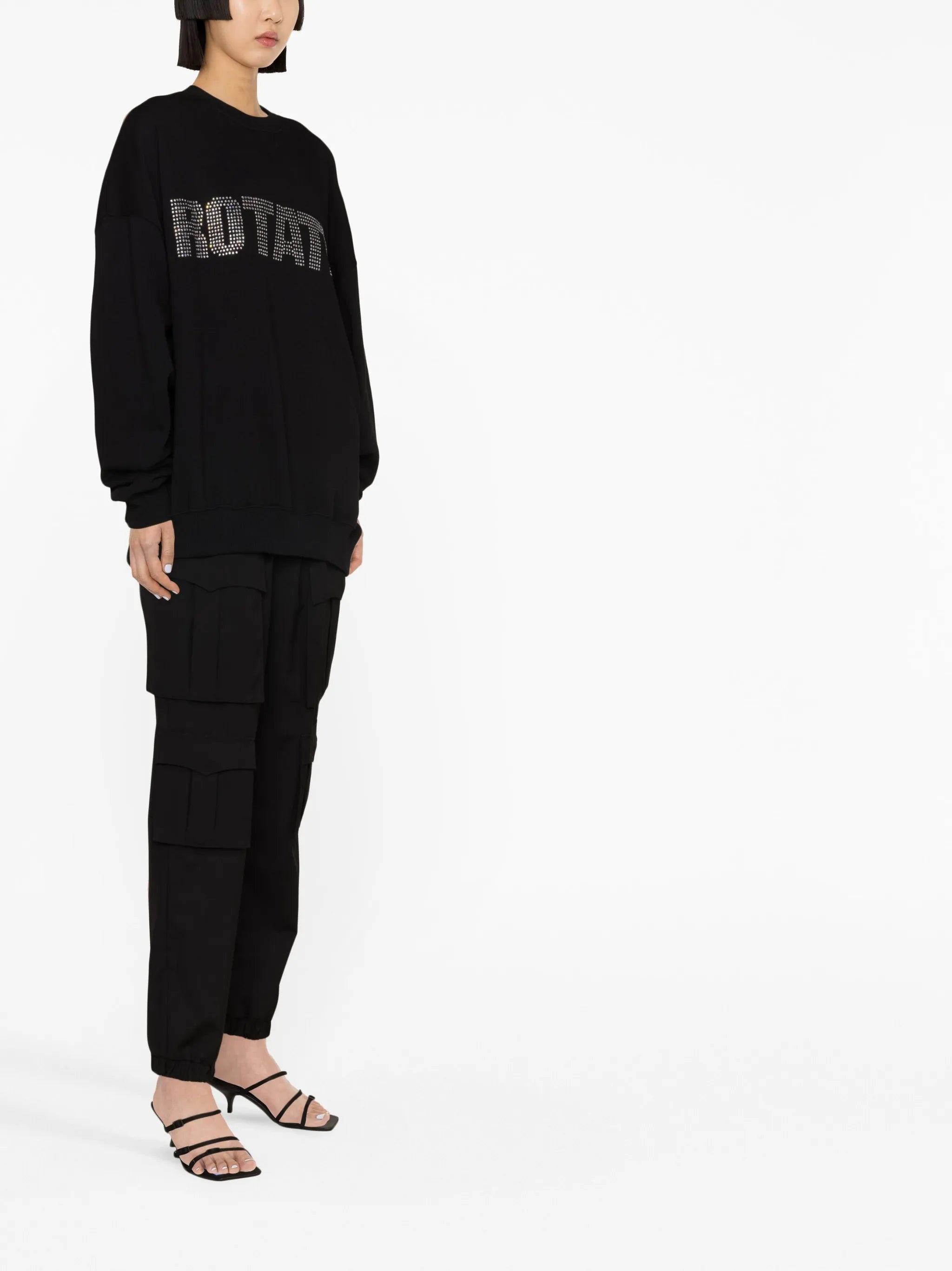 crystal-logo organic cotton sweatshirt