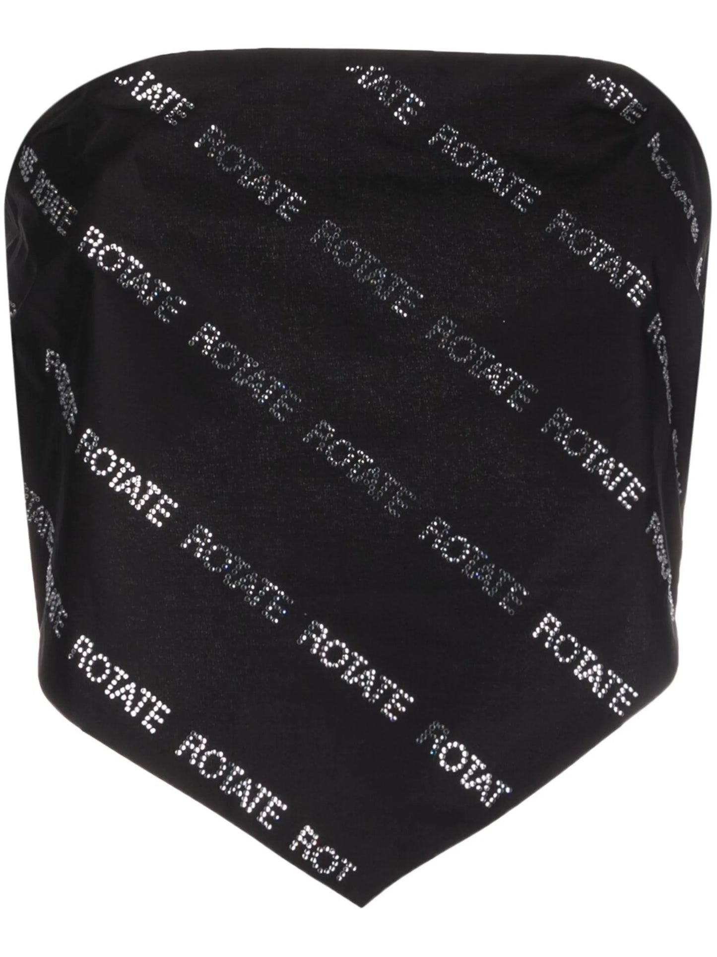 rhinestone logo cropped top