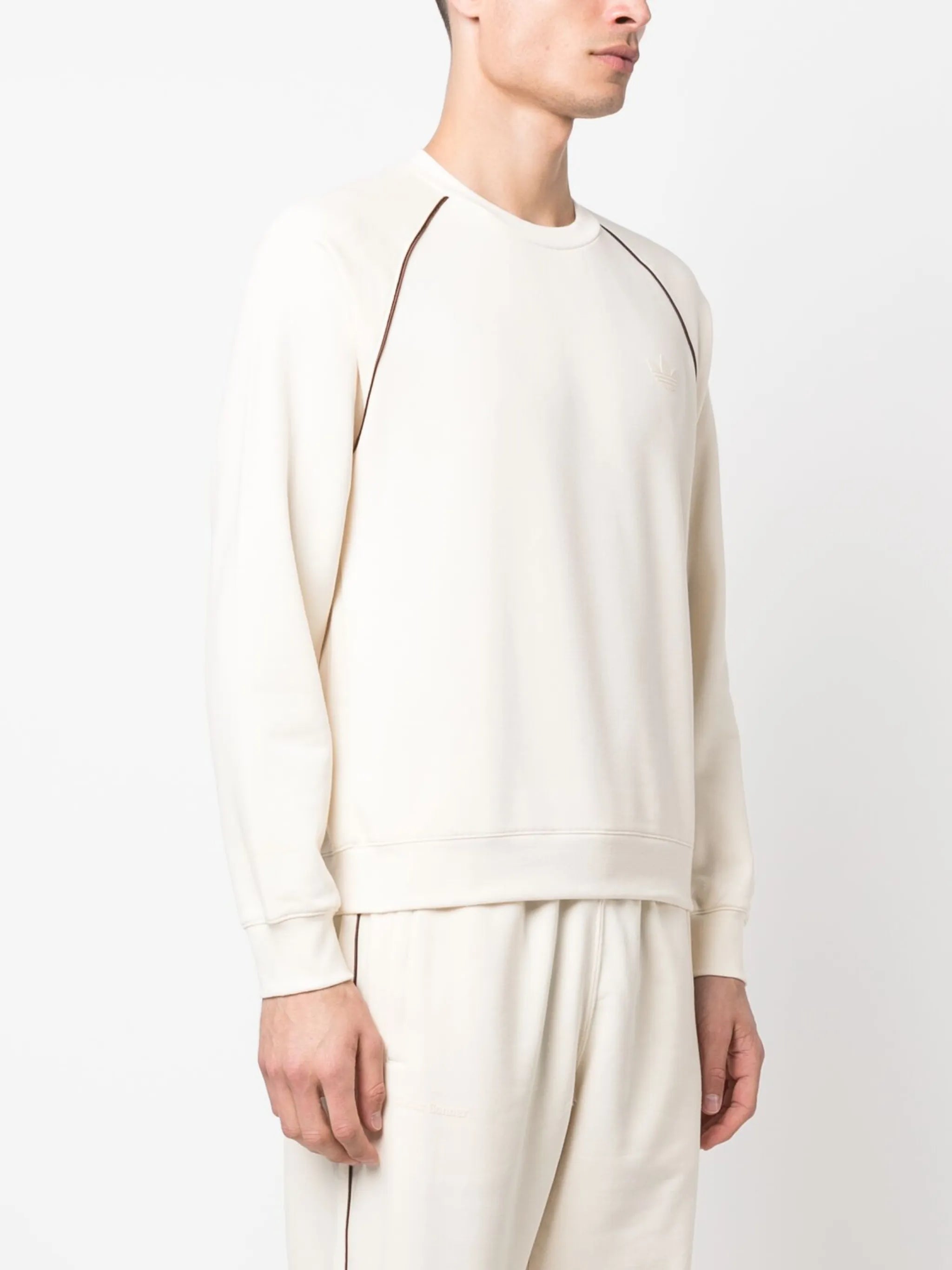 stripe-detail crew-neck sweatshirt