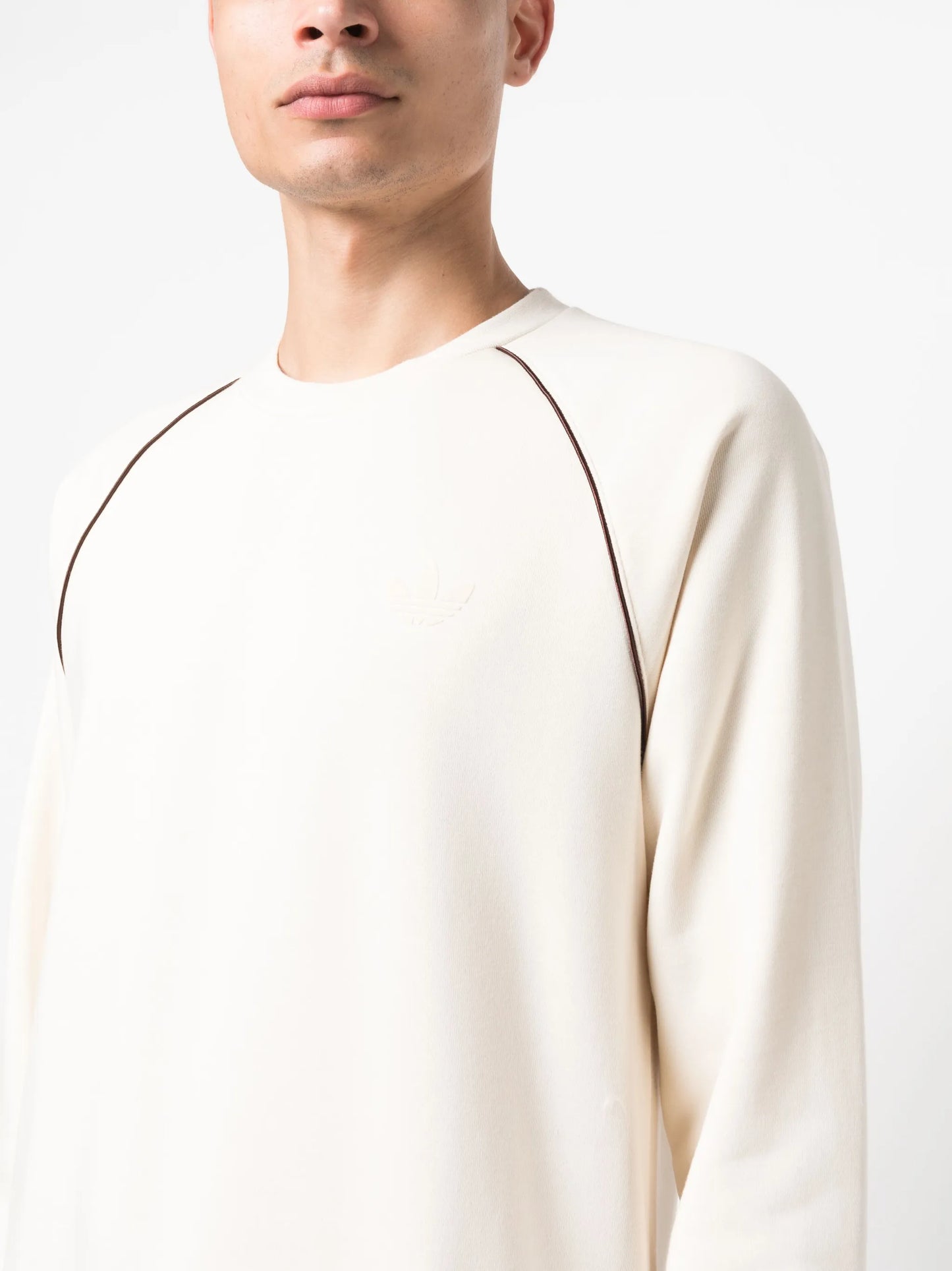stripe-detail crew-neck sweatshirt