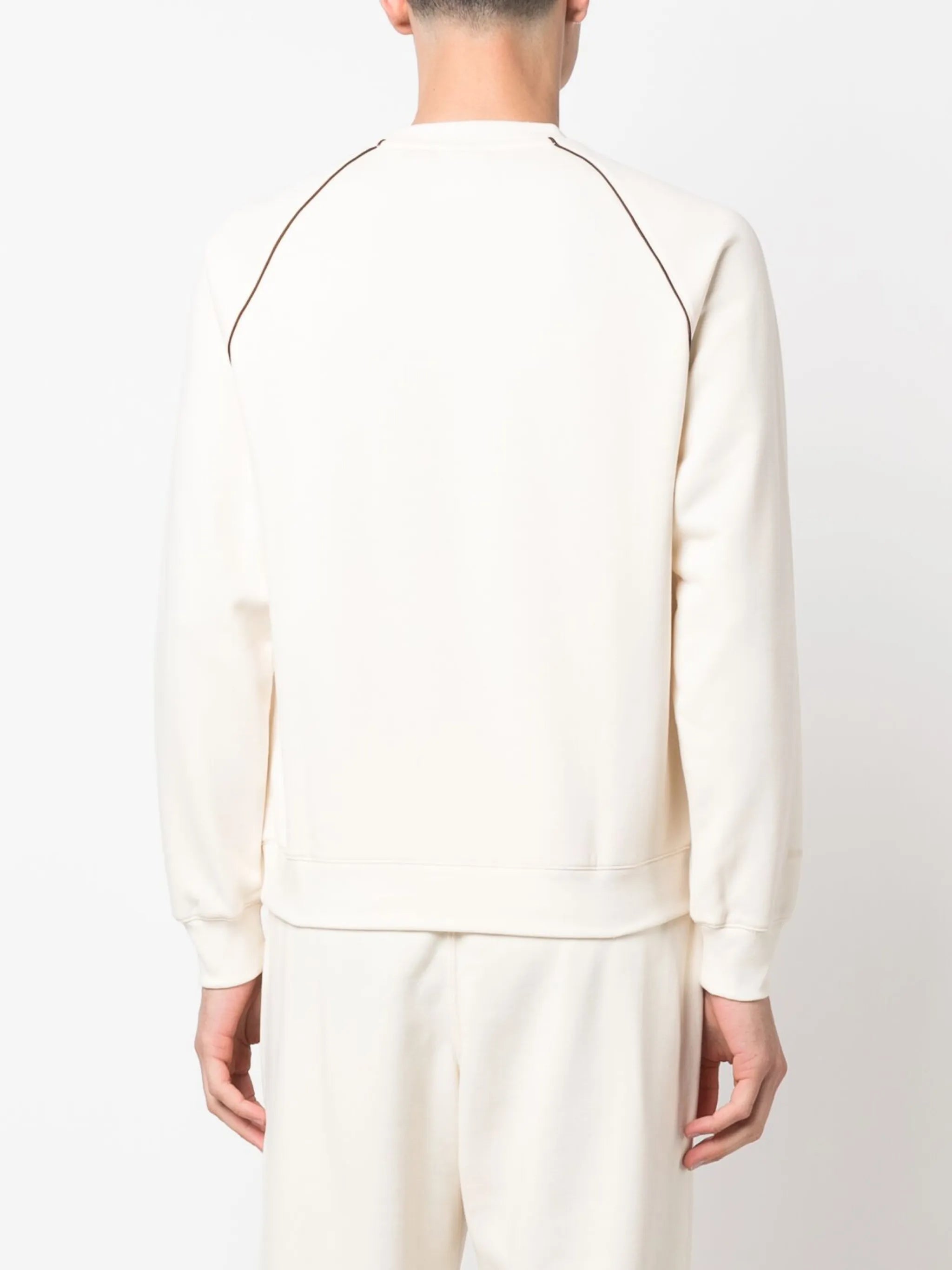 stripe-detail crew-neck sweatshirt