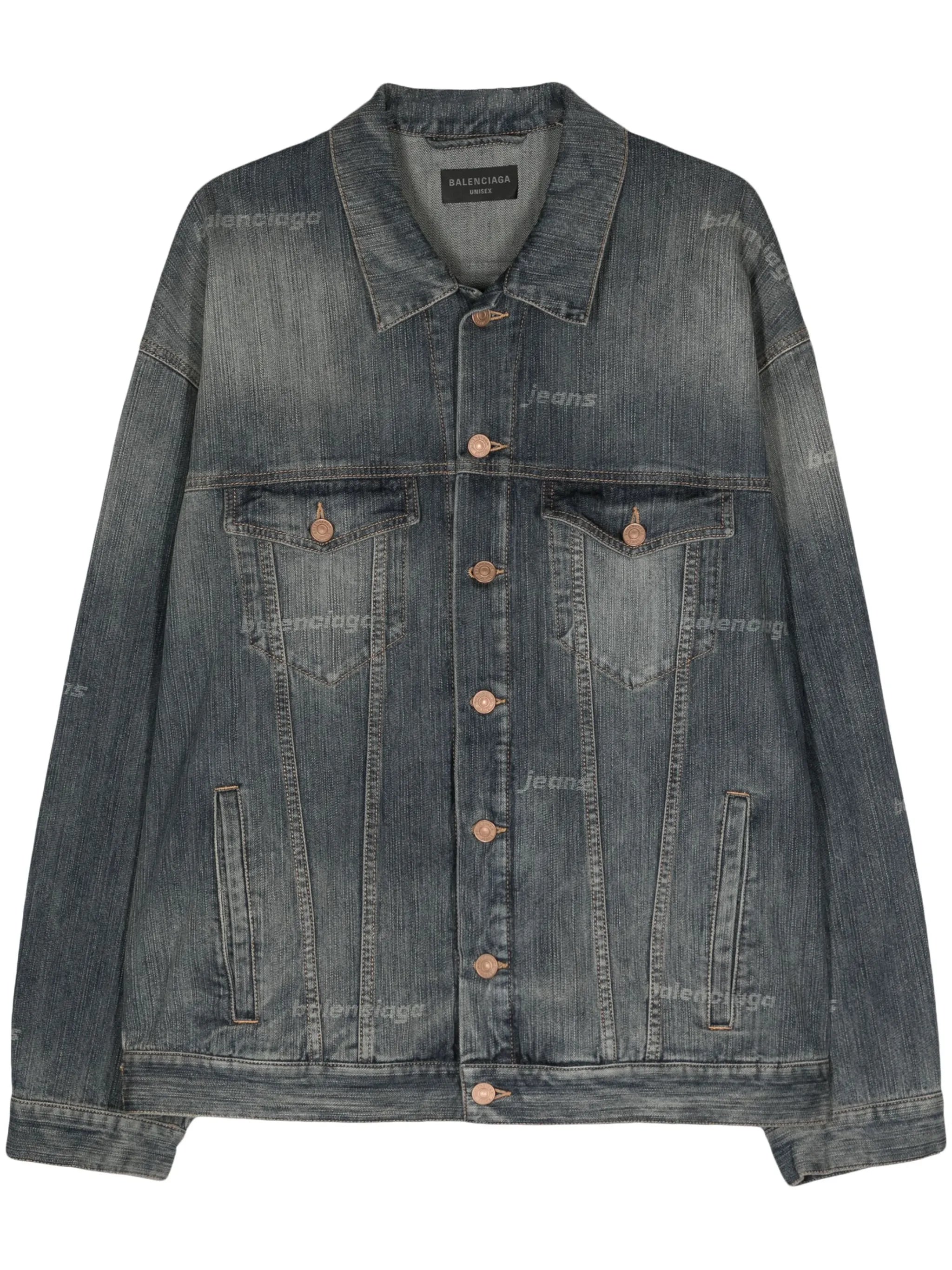 logo-print denim jacket