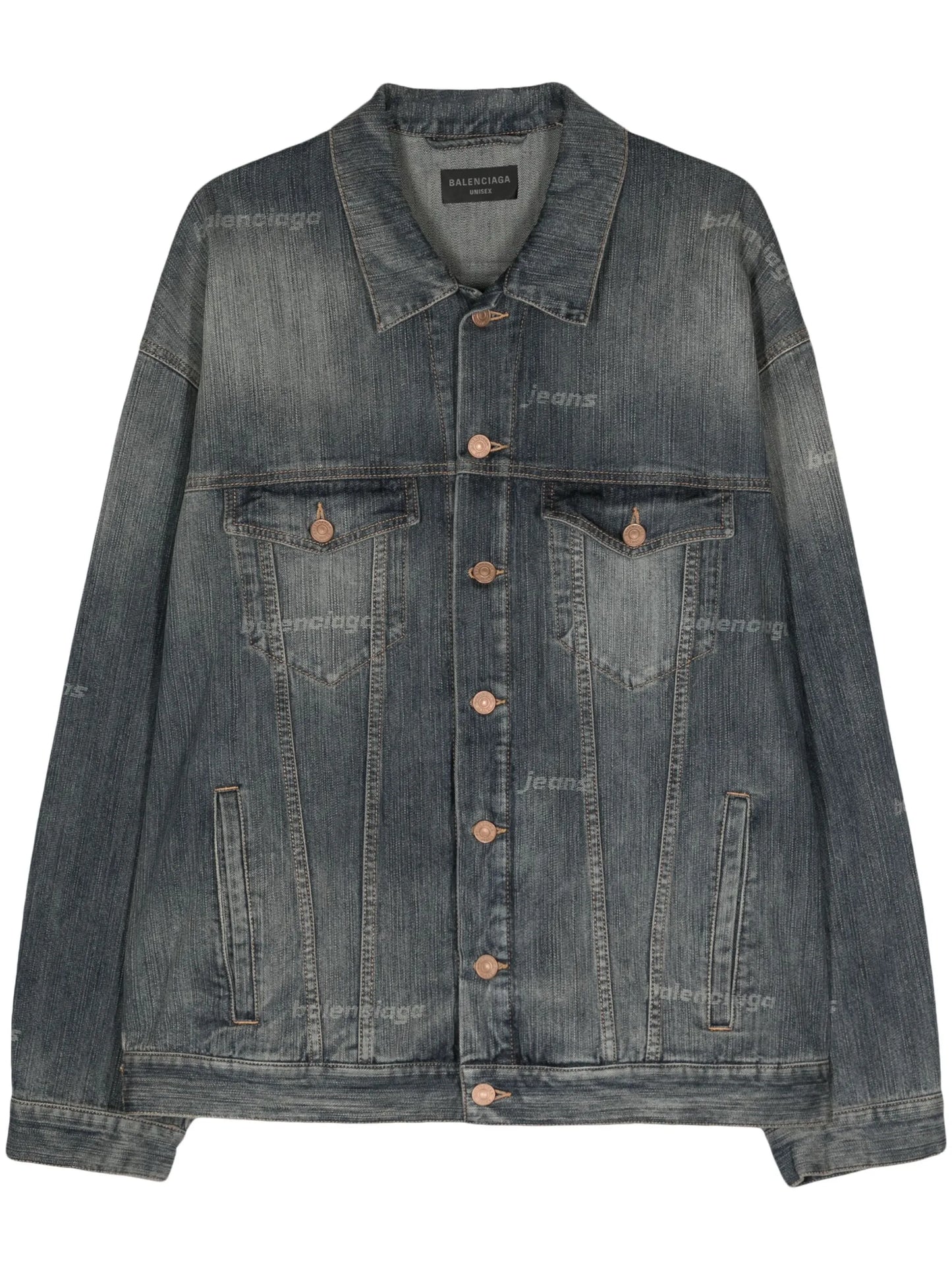 logo-print denim jacket