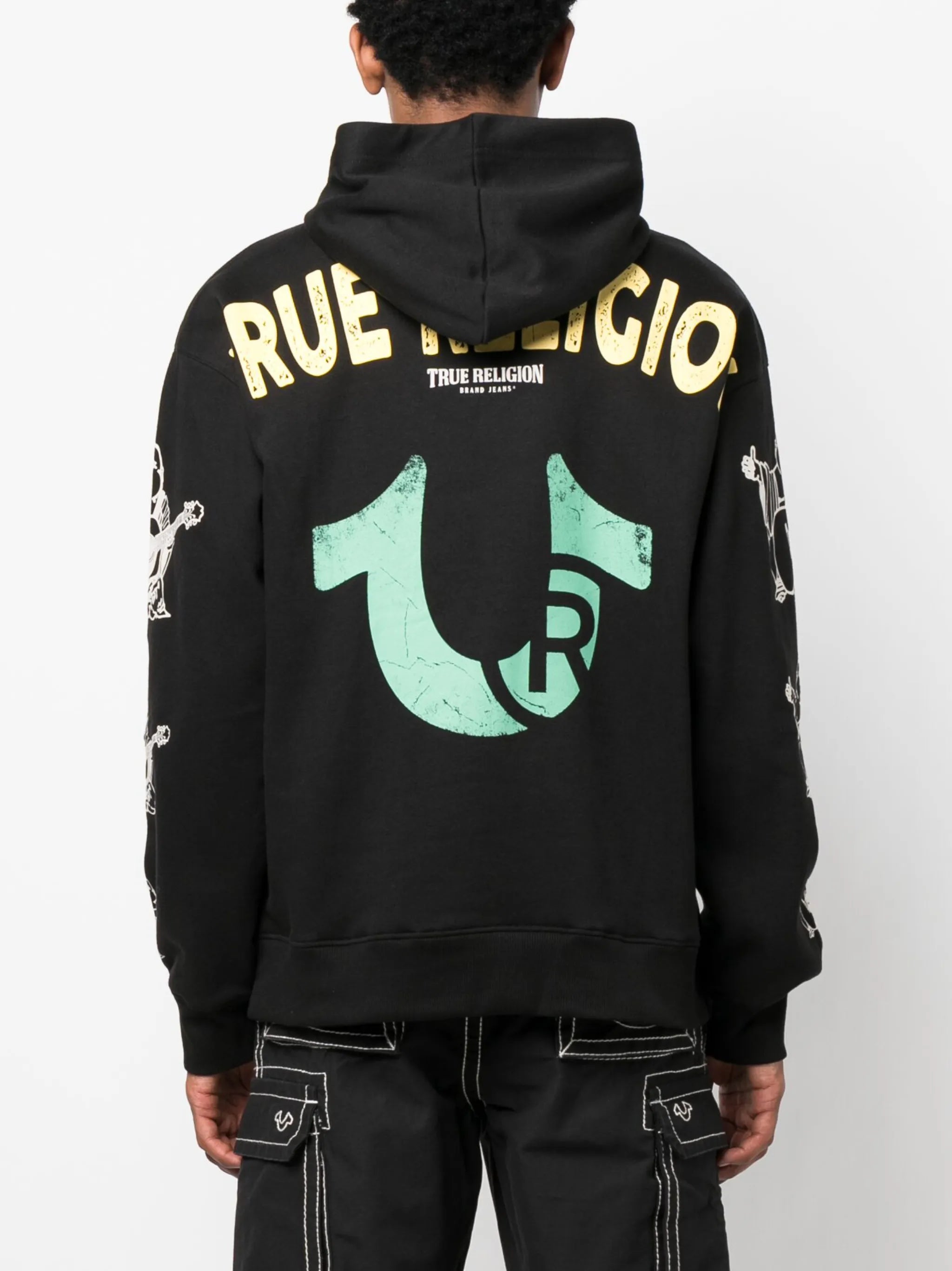 graphic-print drawstring hoodie
