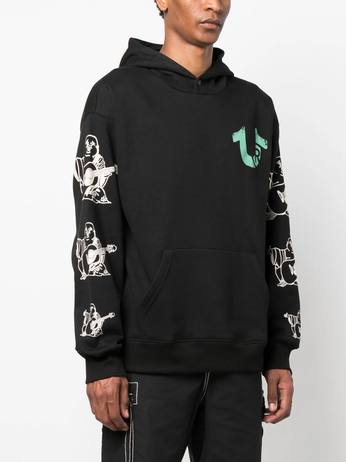 graphic-print drawstring hoodie