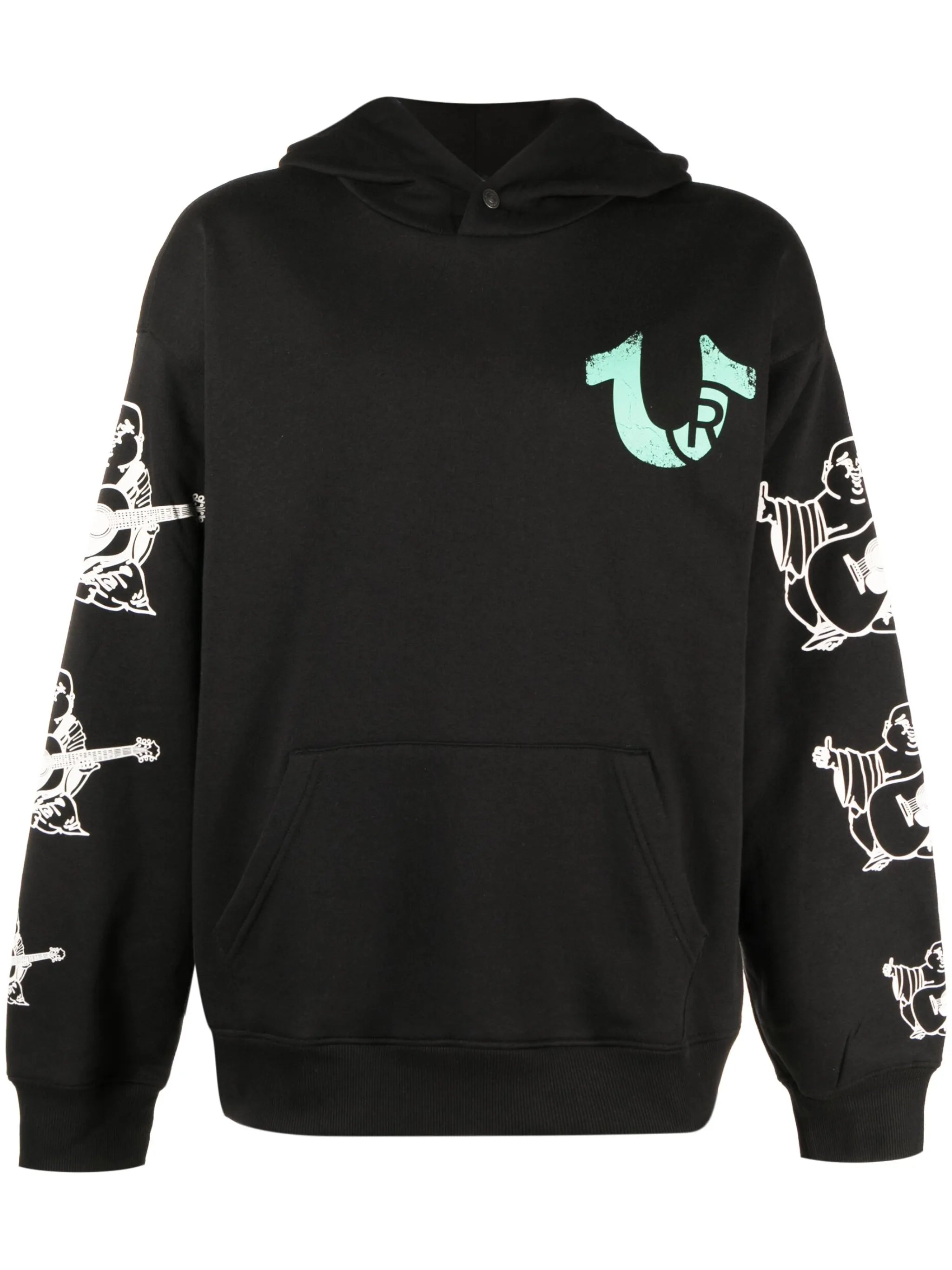 graphic-print drawstring hoodie
