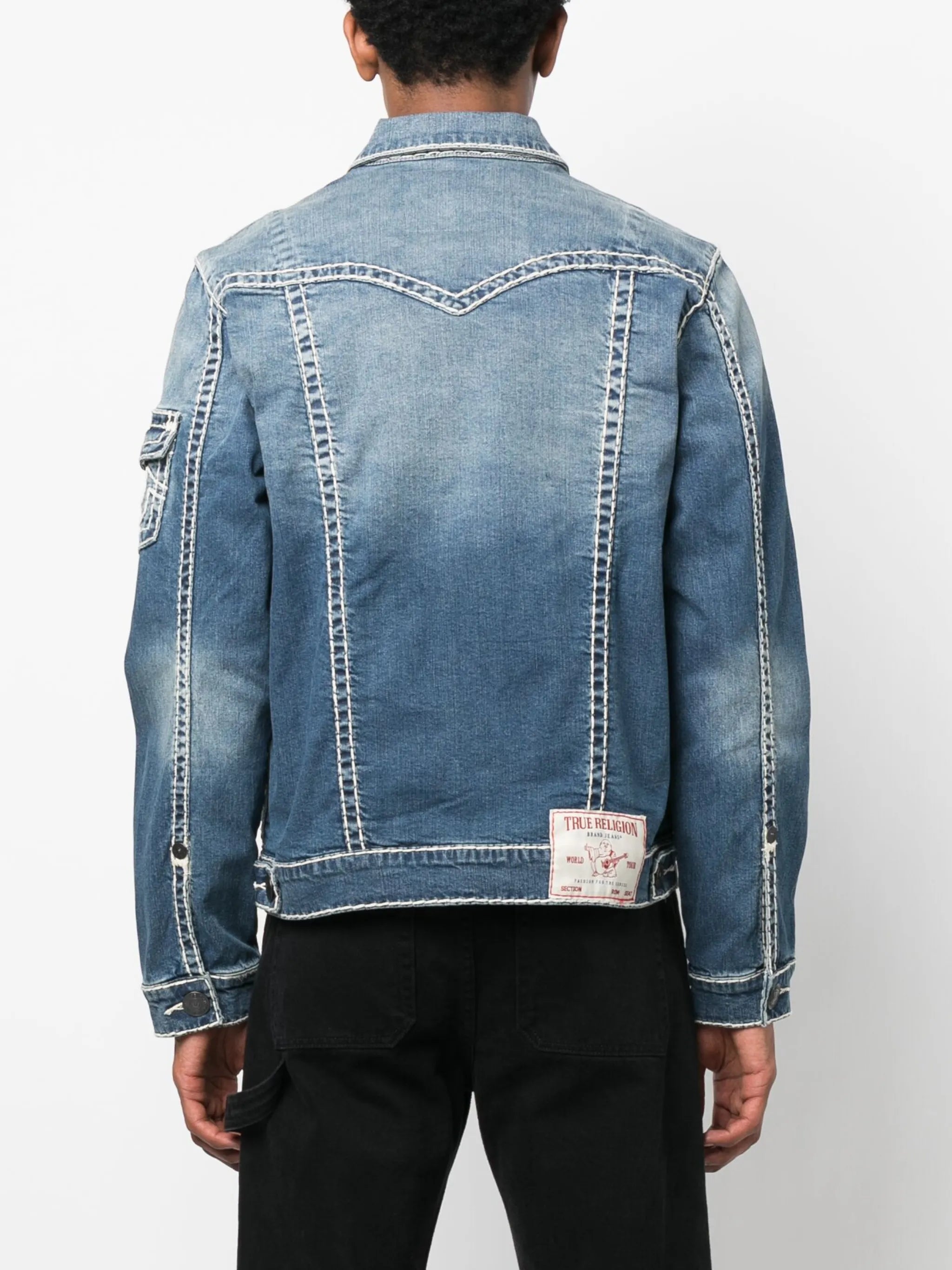contrast-stitching denim jacket