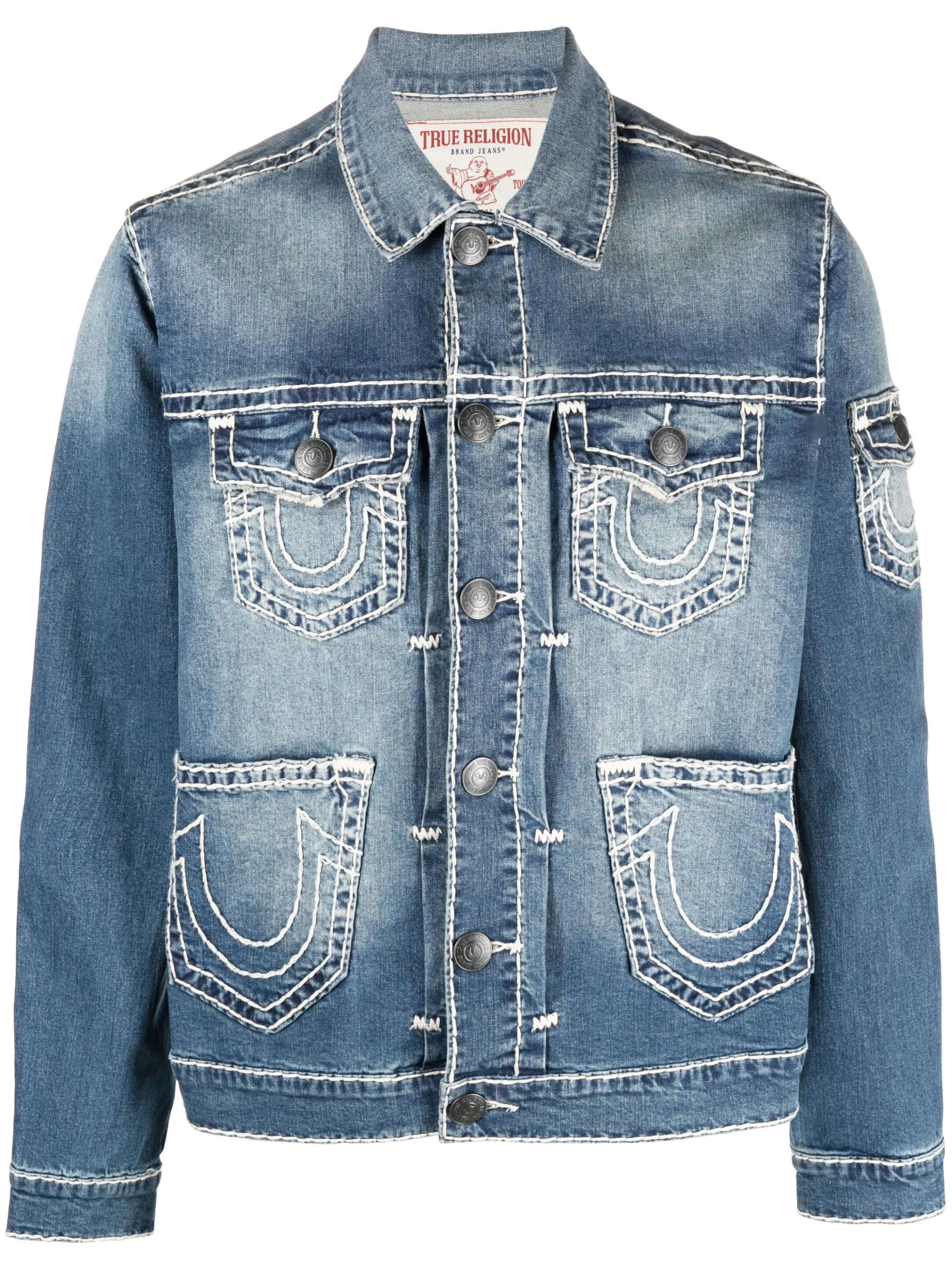 contrast-stitching denim jacket
