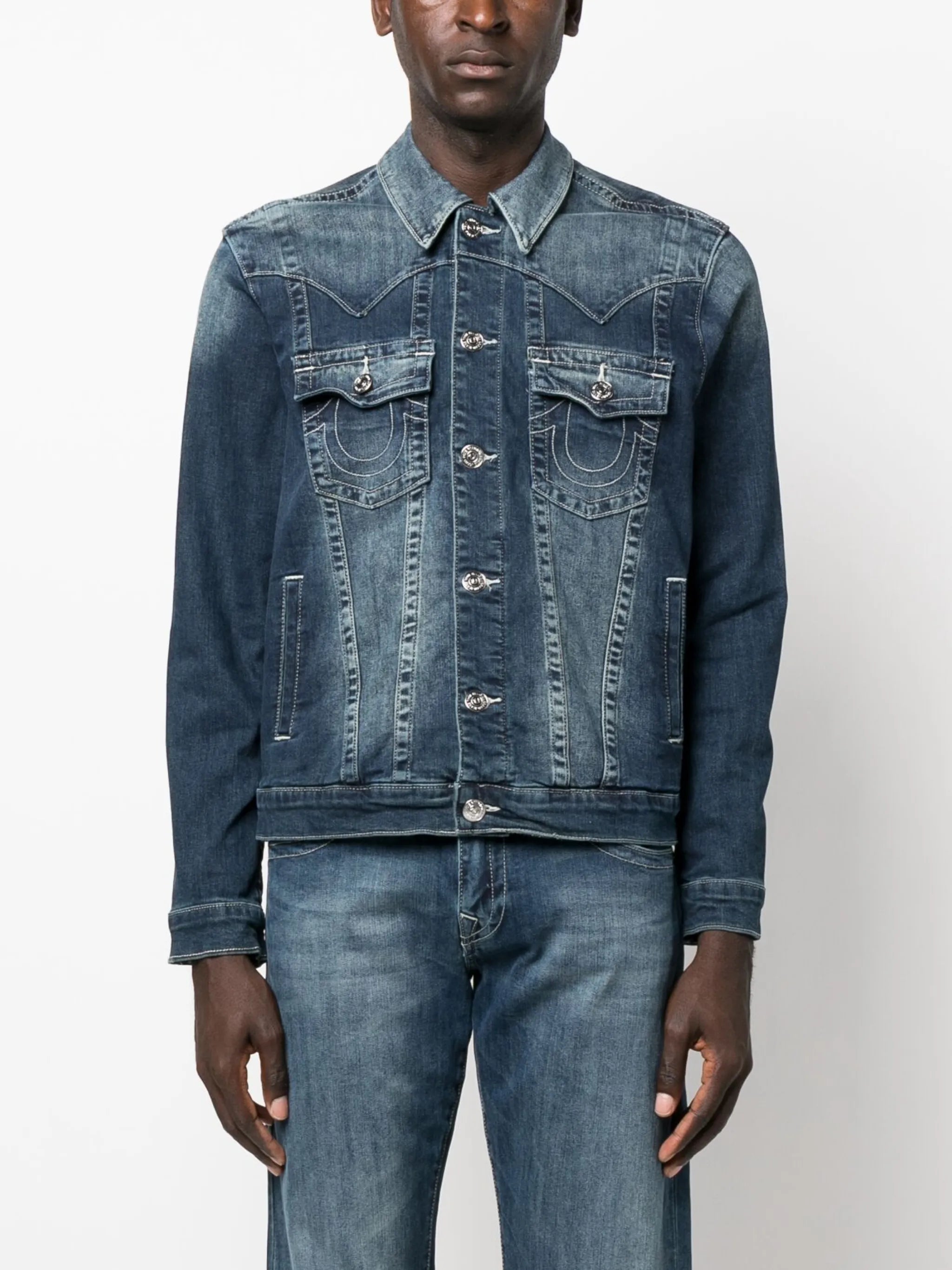 Jimmy horseshoe-print denim jacket