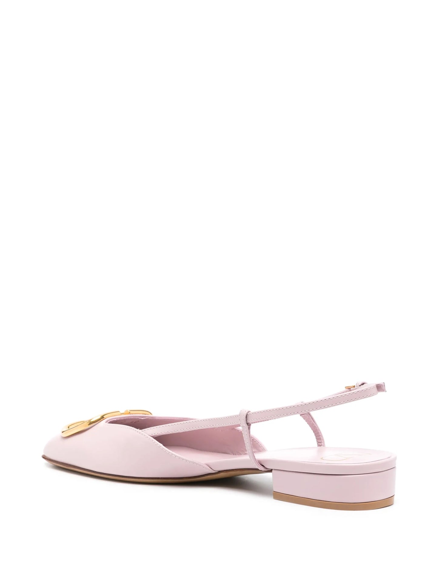 VLogo leather slingback ballerina shoes