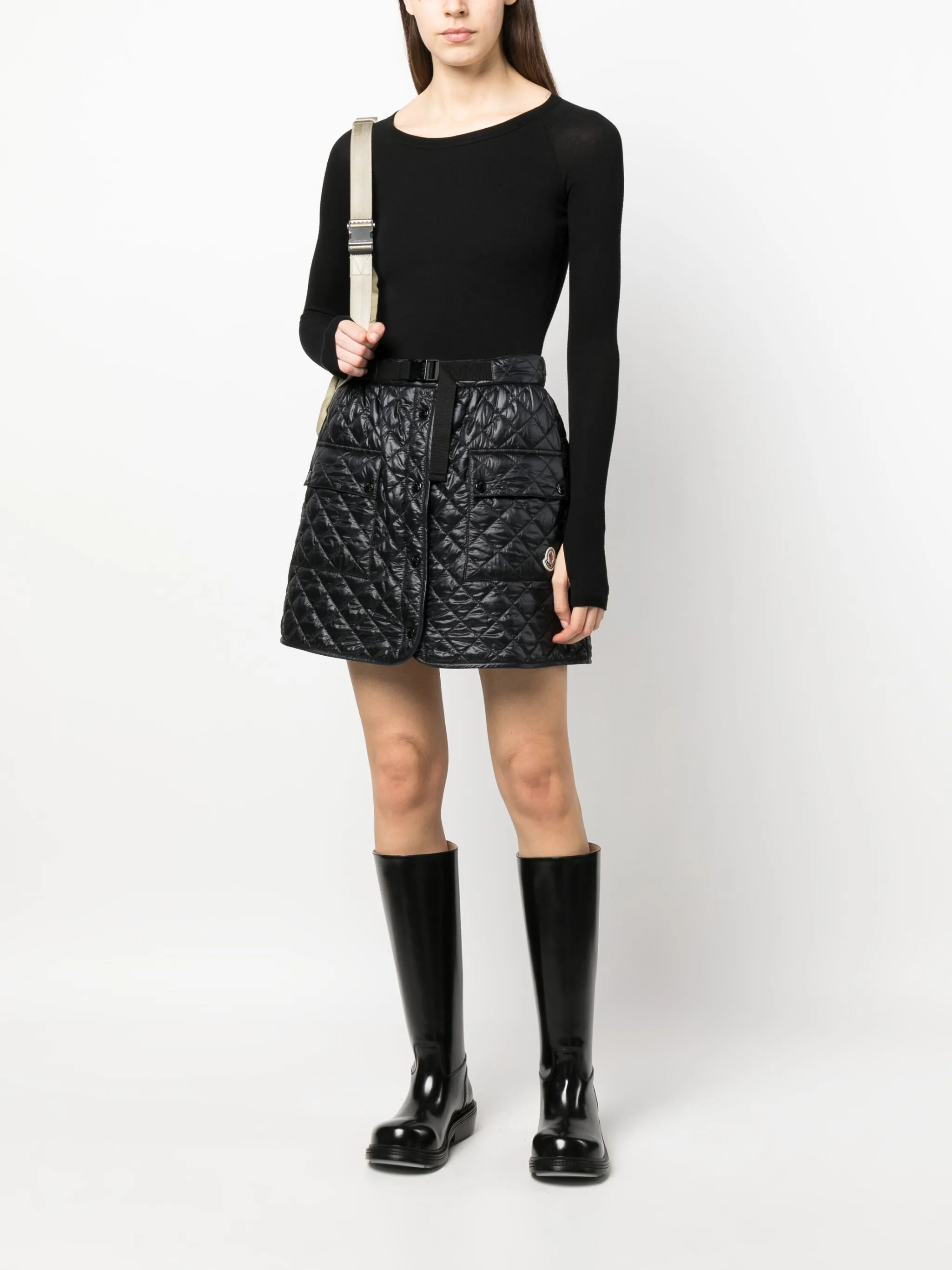 quilted A-line skirt