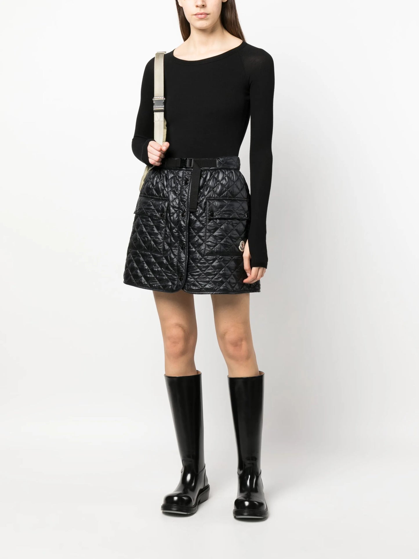 quilted A-line skirt