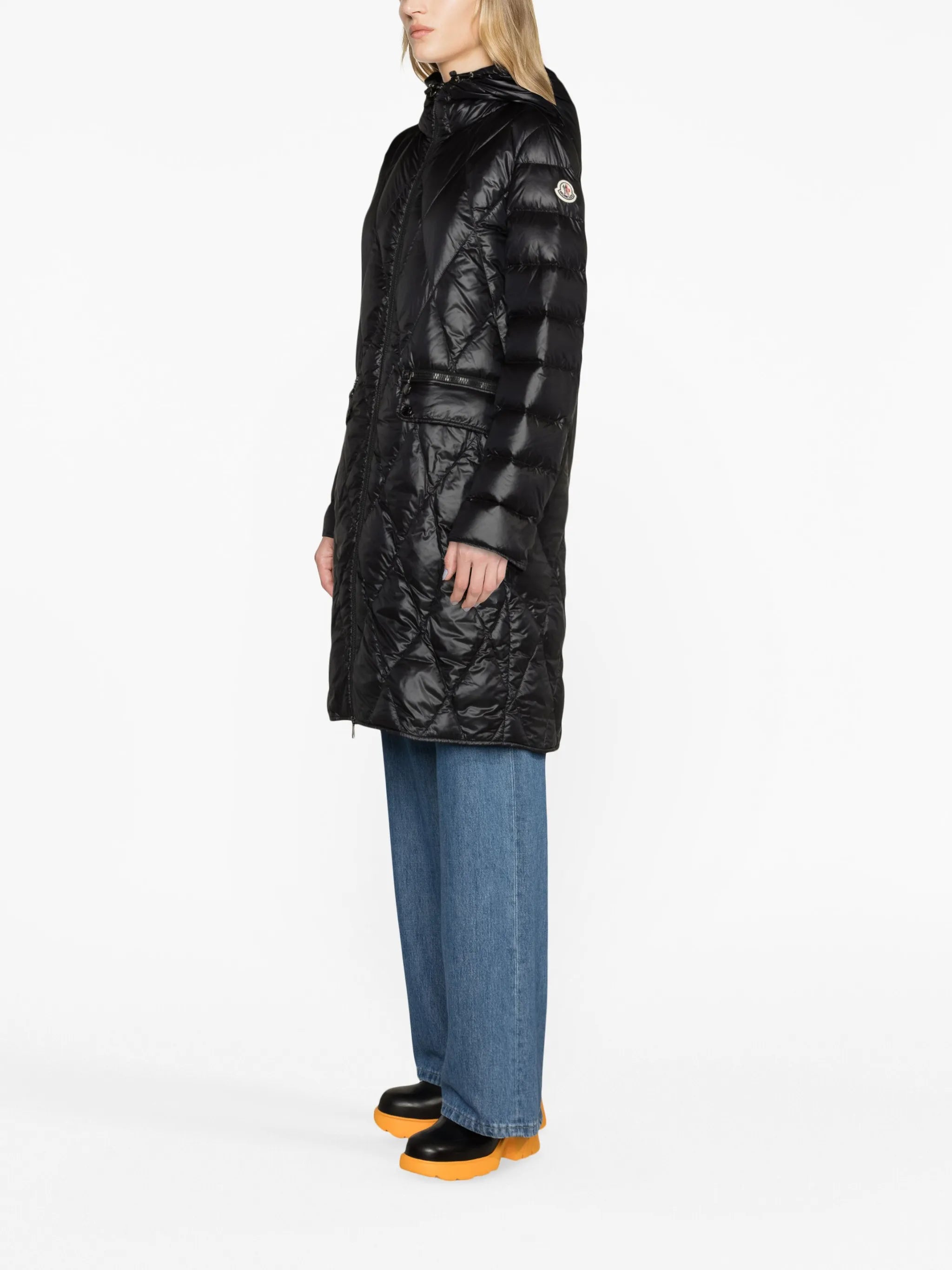 Serilong diamond-quilted puffer coat