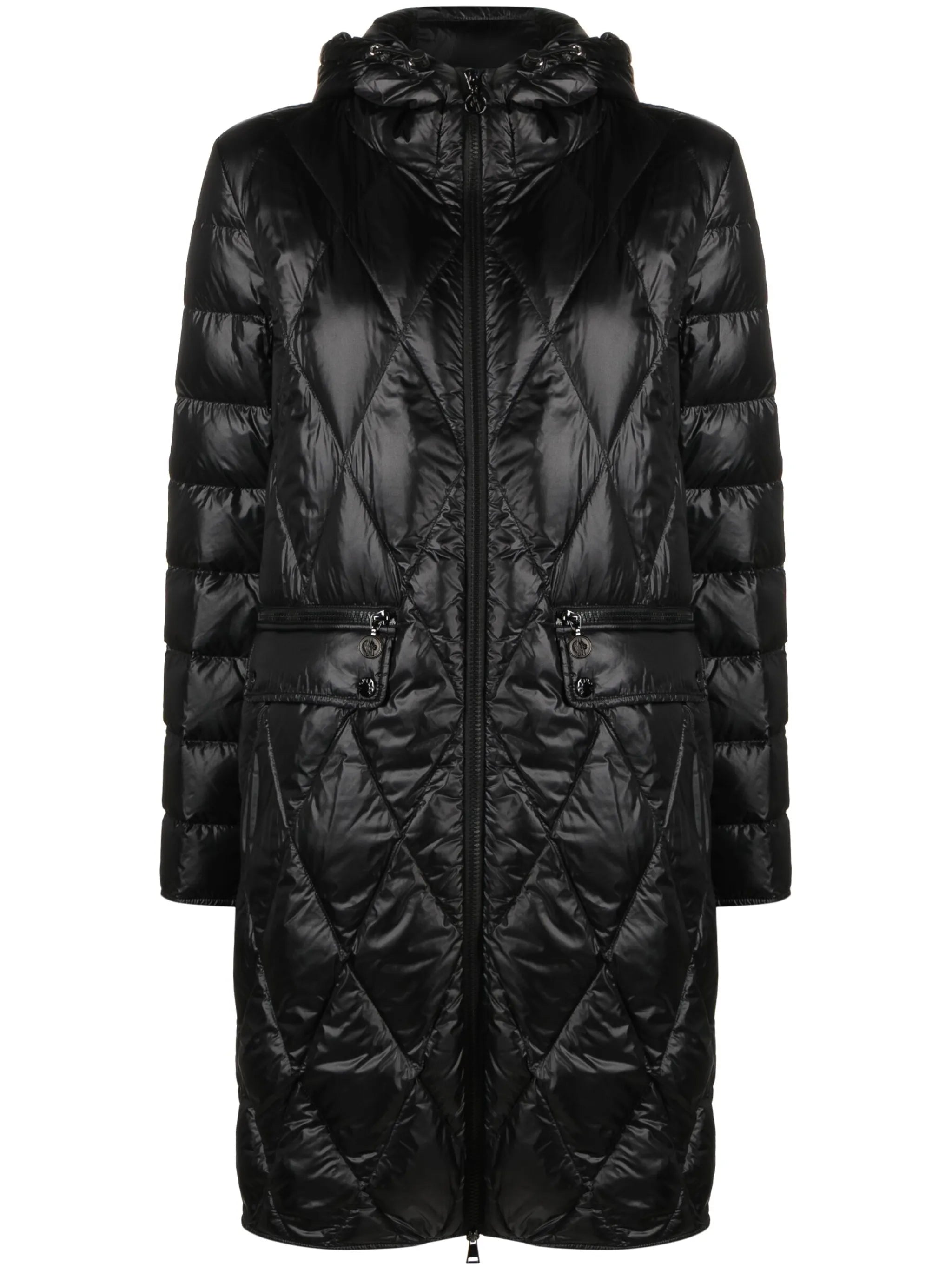 Serilong diamond-quilted puffer coat
