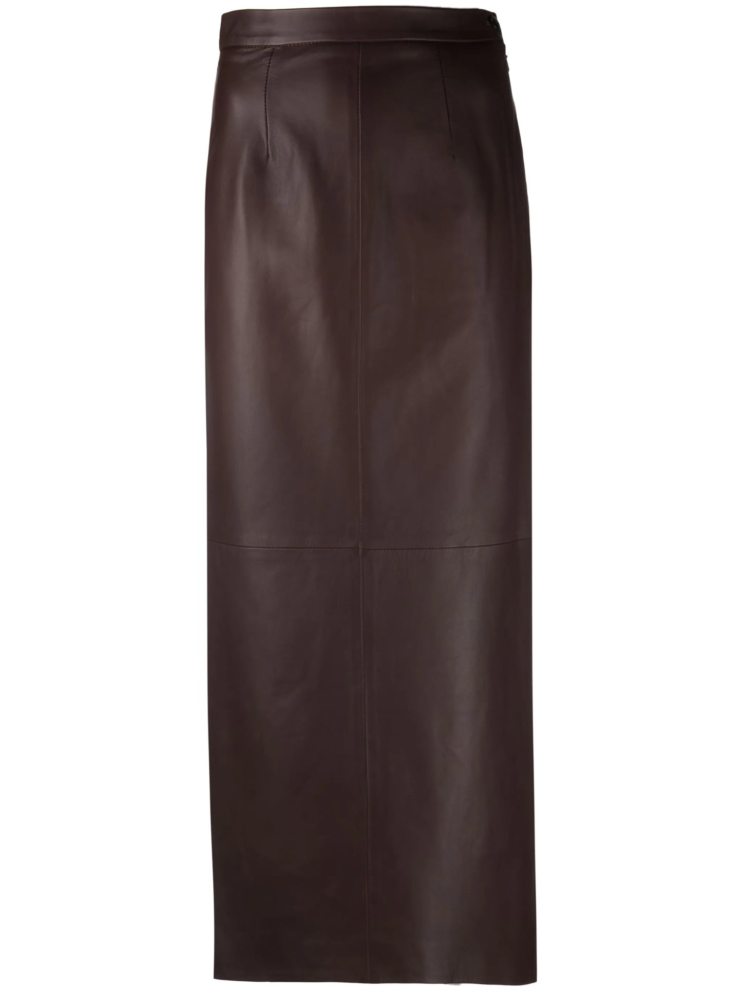 Mari leather midi skirt