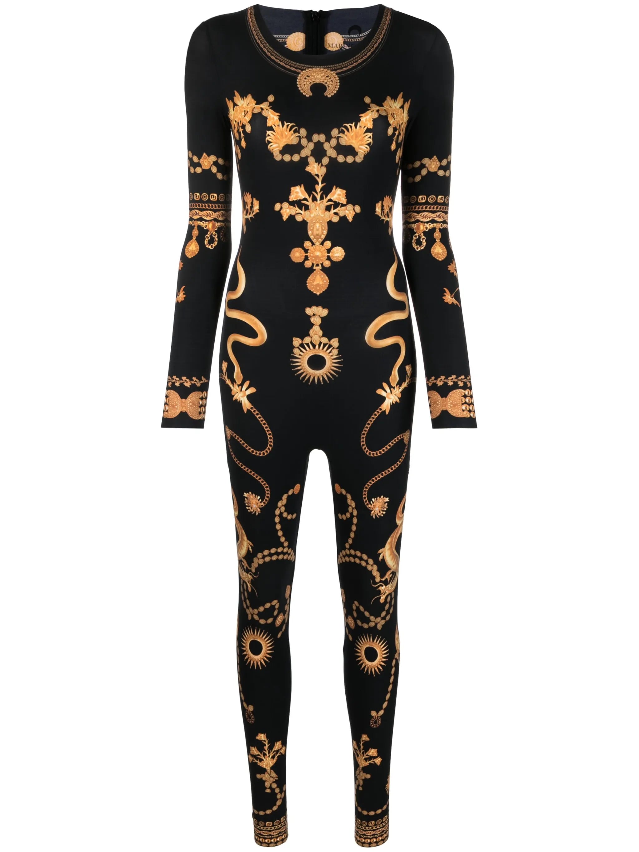 Ornament Jewelry-print jumpsuit