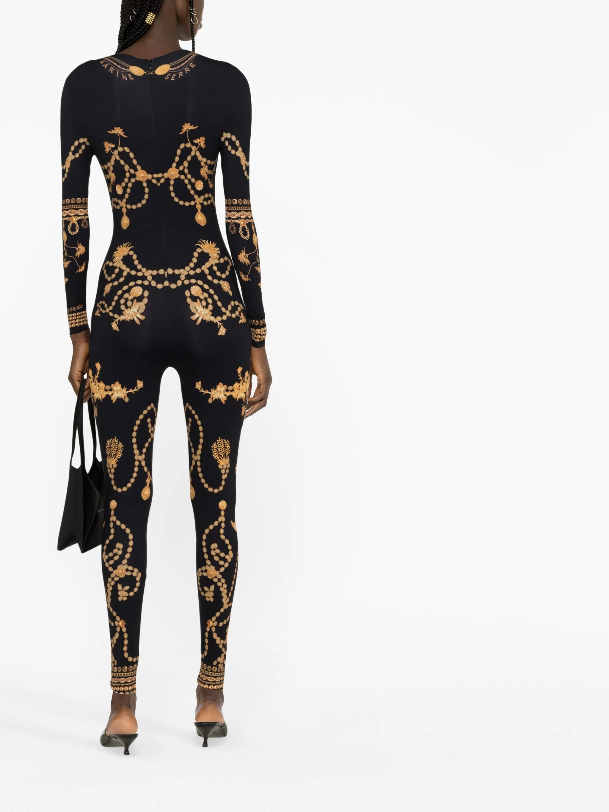 Ornament Jewelry-print jumpsuit