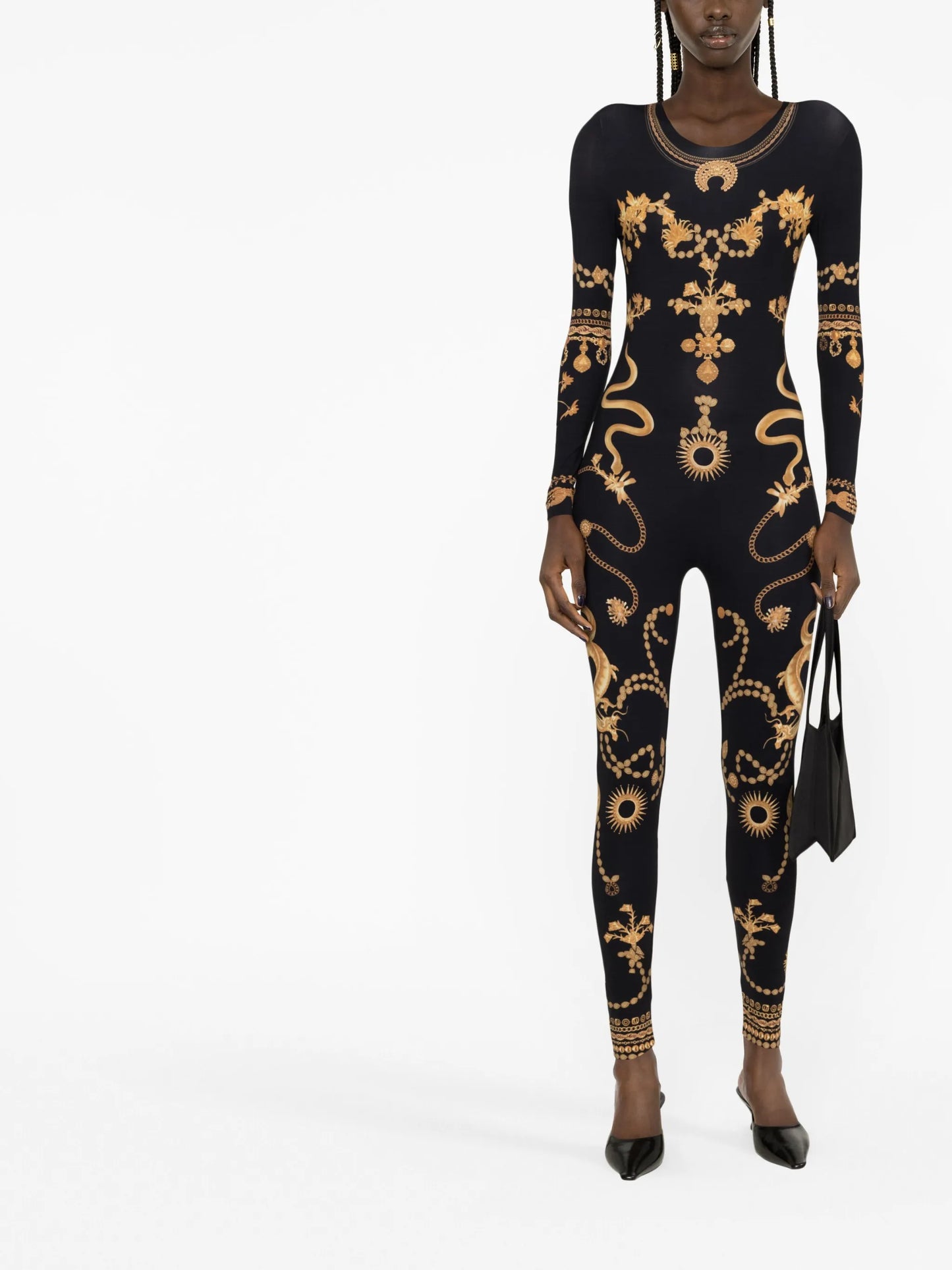 Ornament Jewelry-print jumpsuit