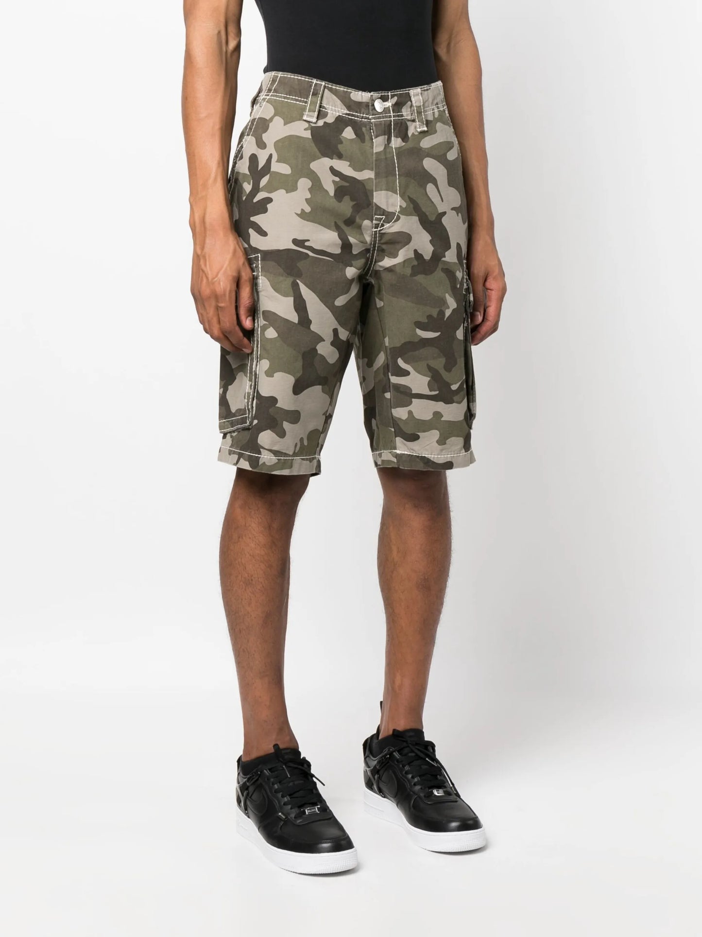 camouflage-print cargo shorts