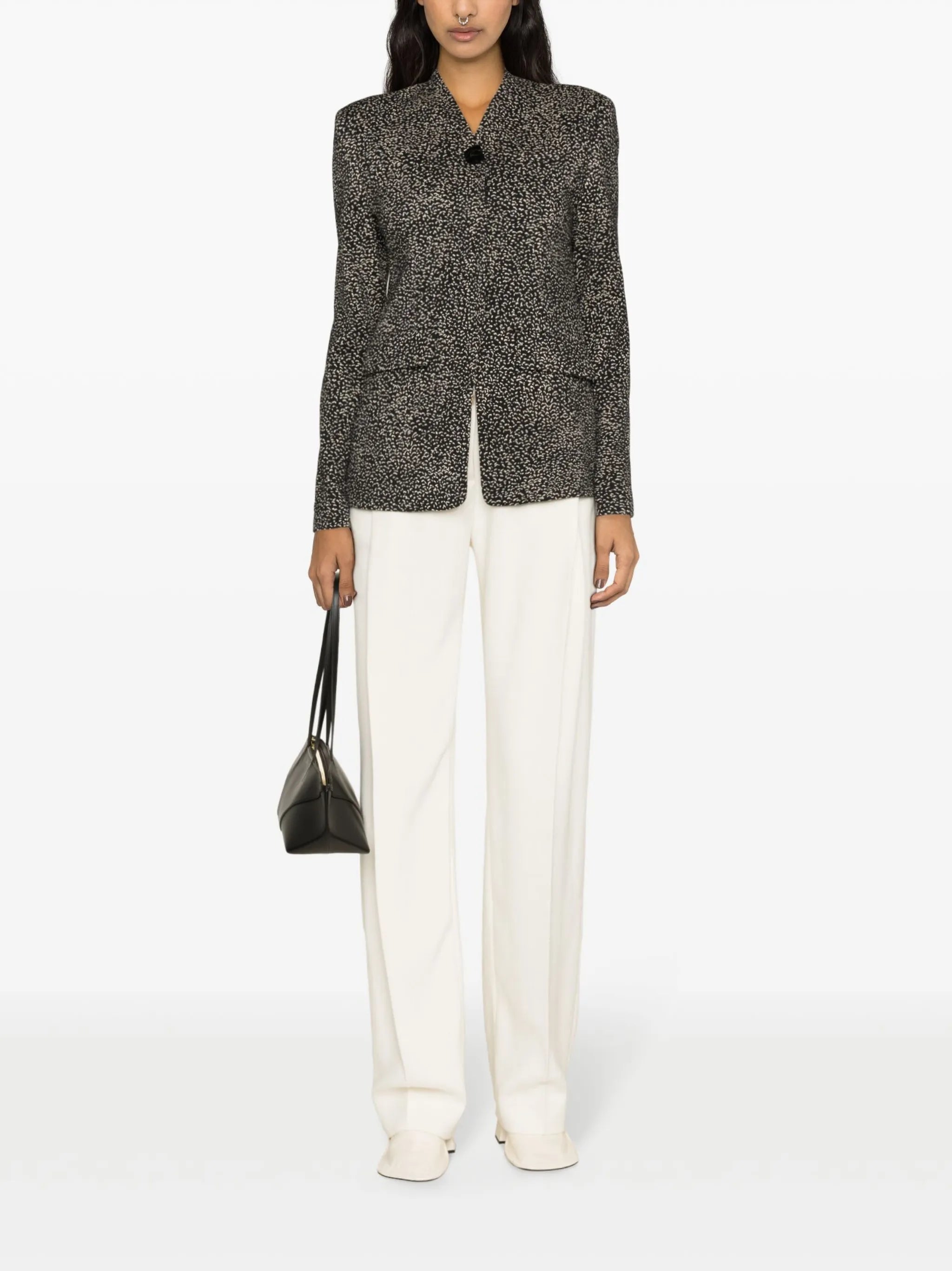 Anais jacquard single-breasted blazer