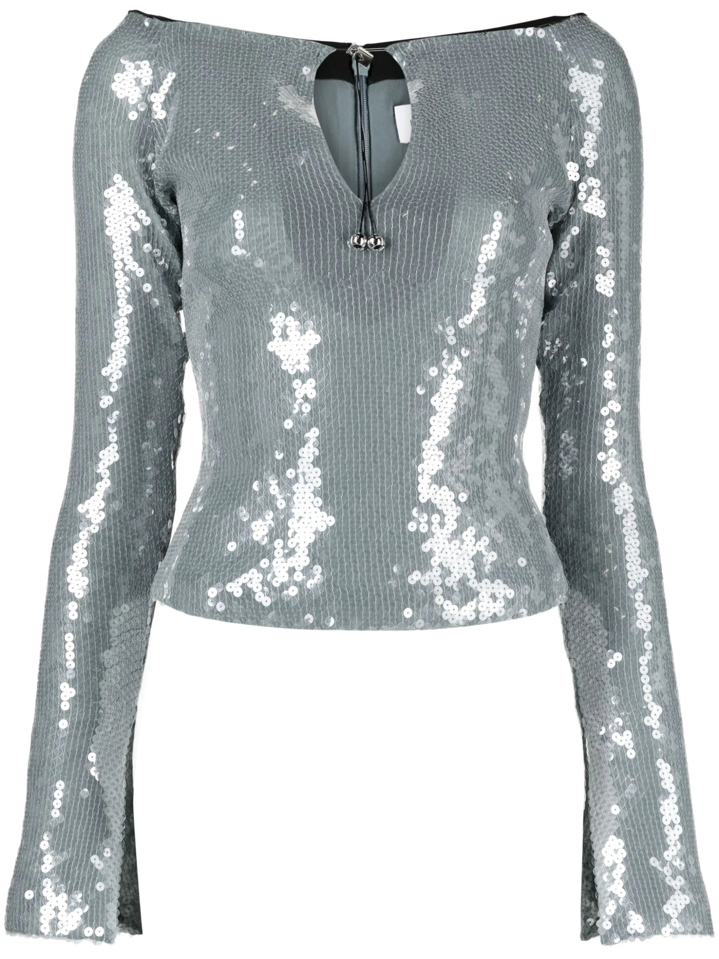 Solace off-shoulder sequinned top
