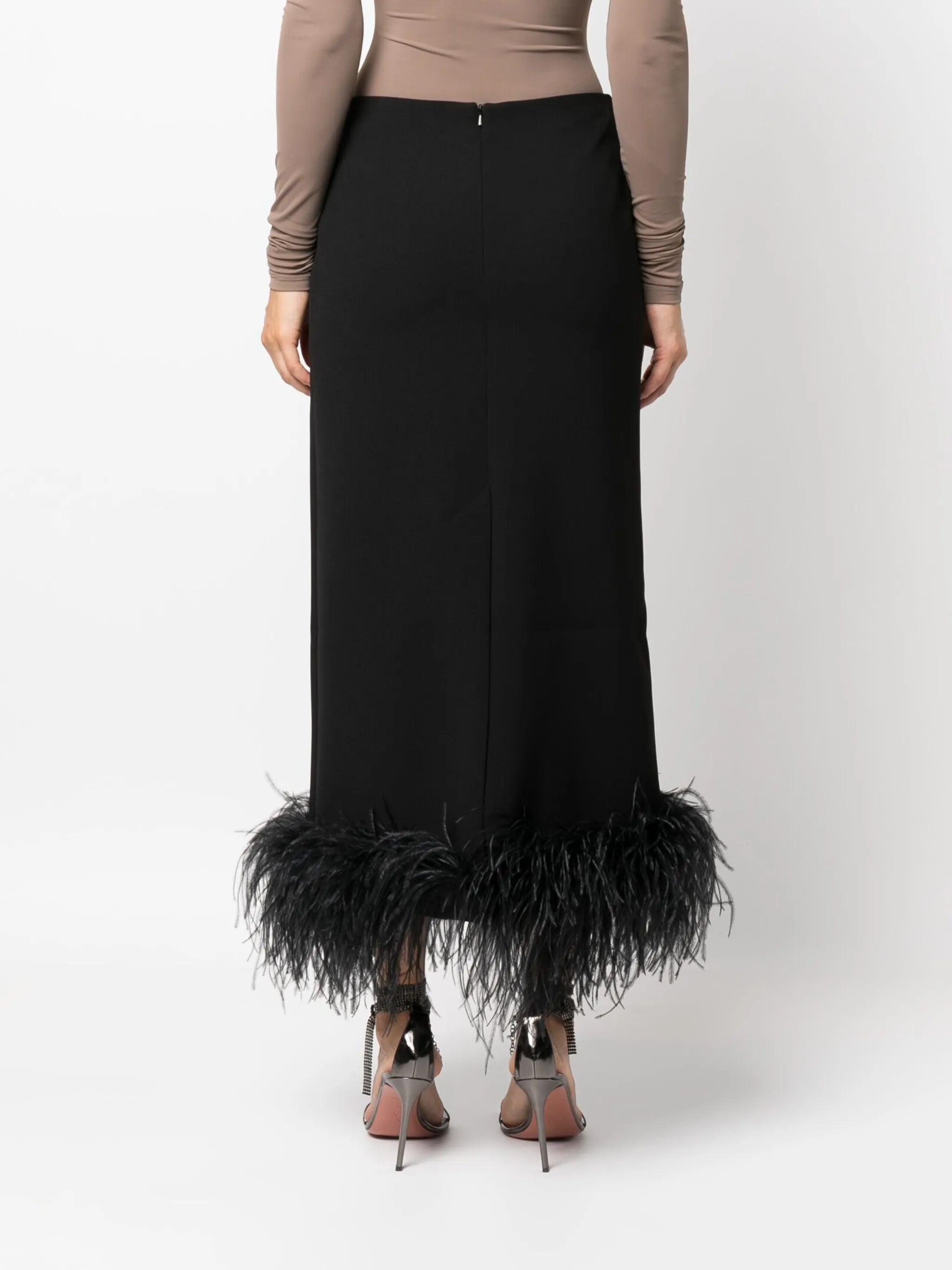 Petya feather-trim midi skirt