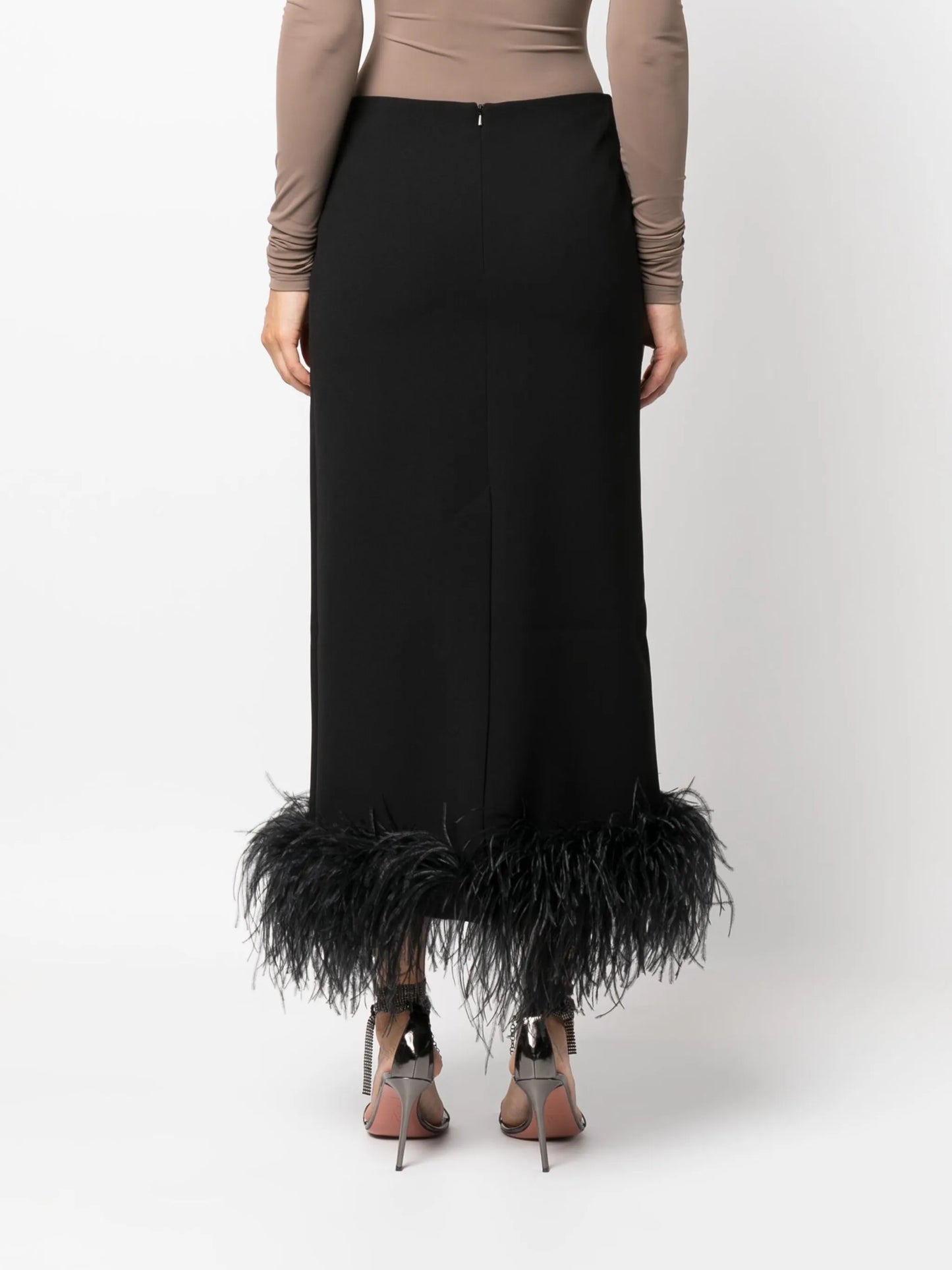 Petya feather-trim midi skirt