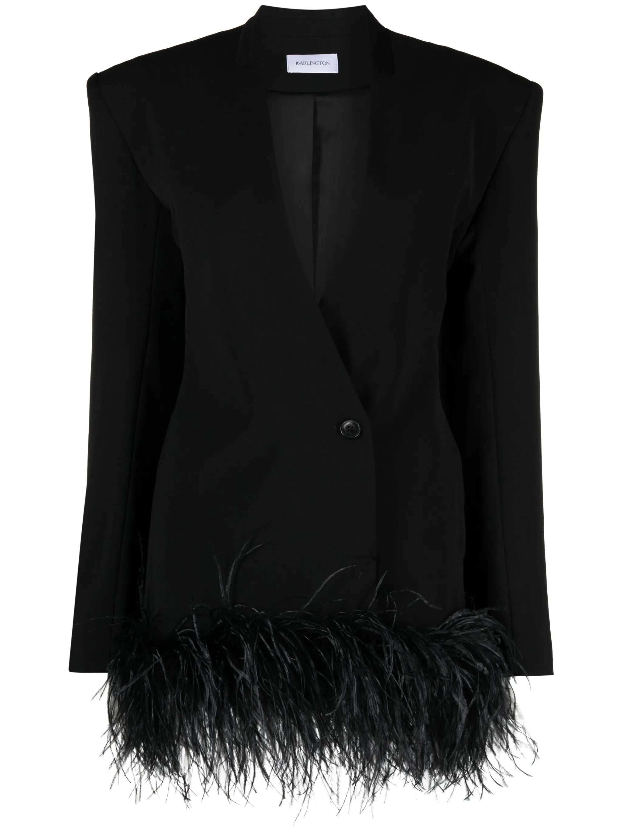 Elinor feather-trim blazer