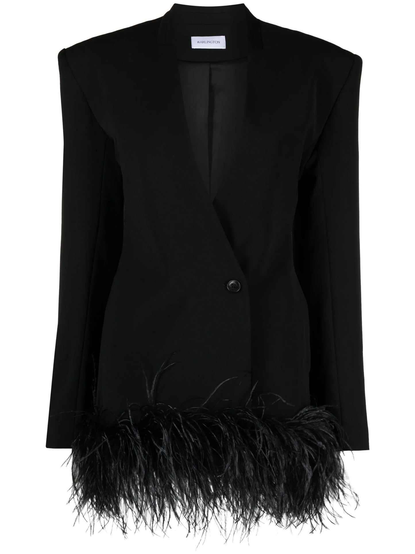 Elinor feather-trim blazer