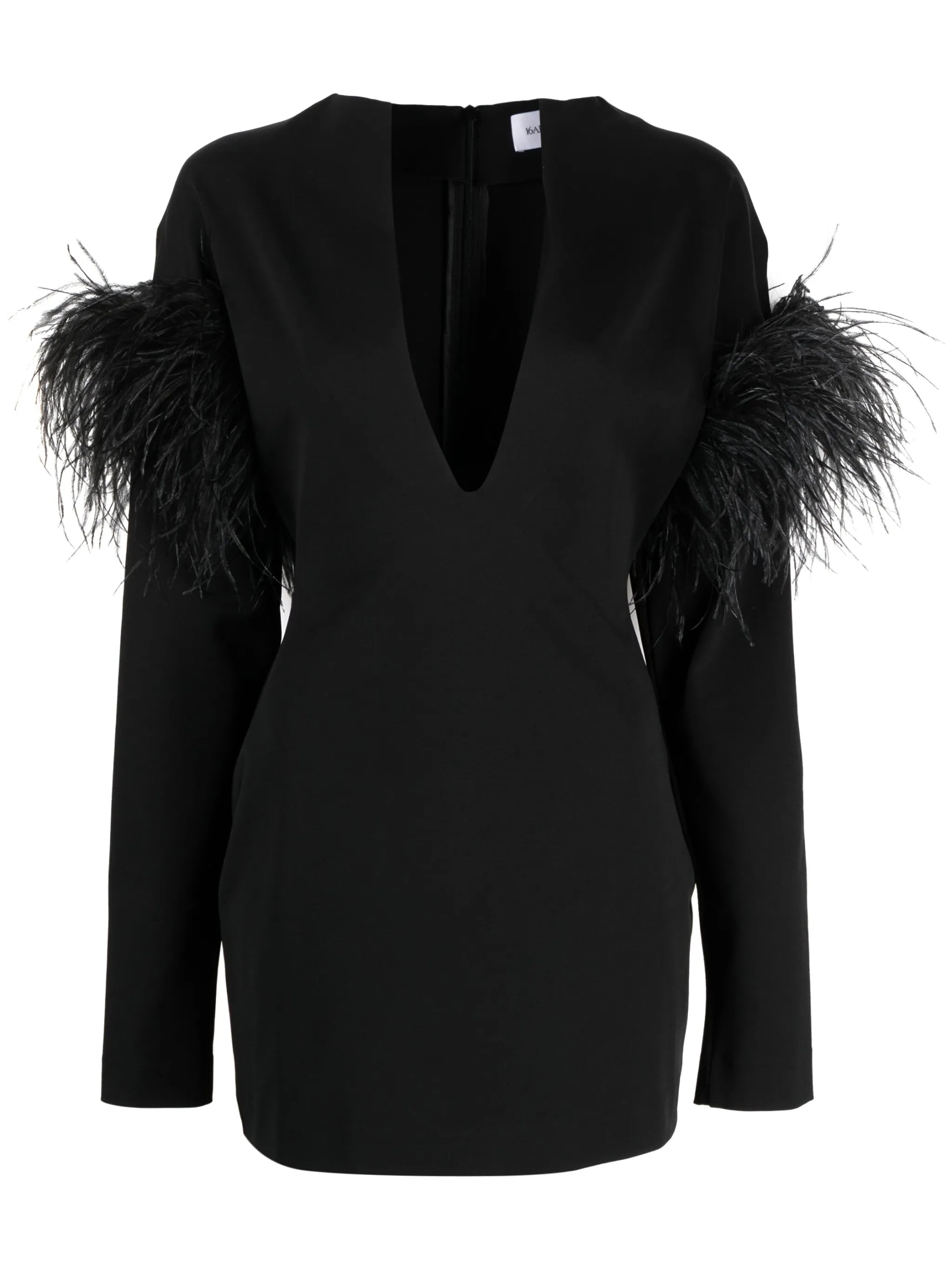 Runa feather-trim minidress