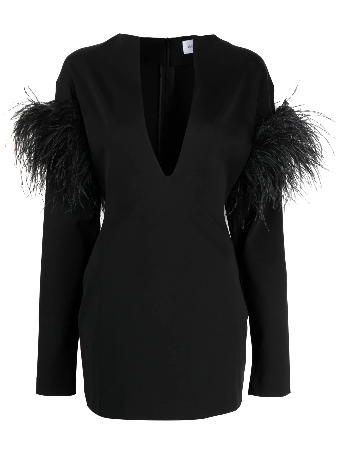 Runa feather-trim minidress