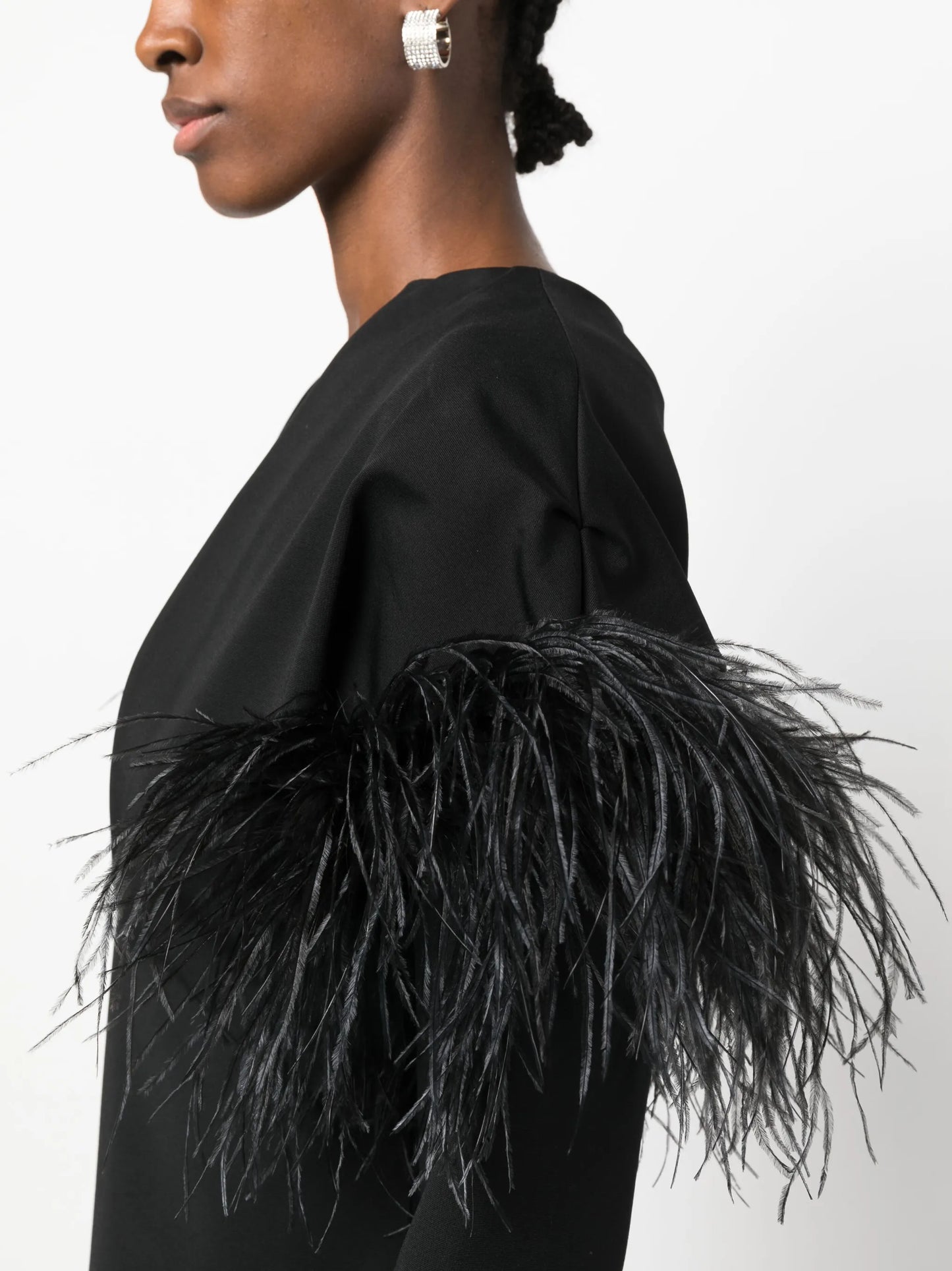 Runa feather-trim minidress
