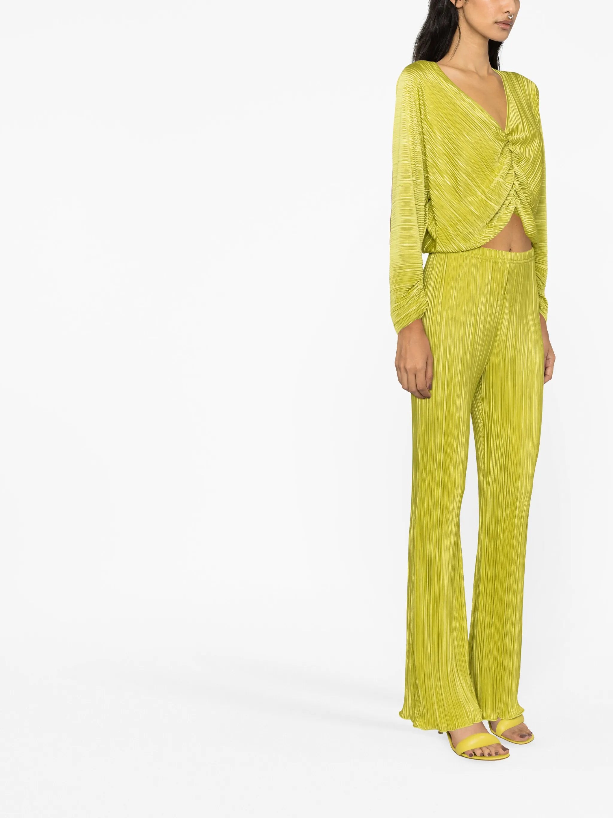 plissé-effect trousers