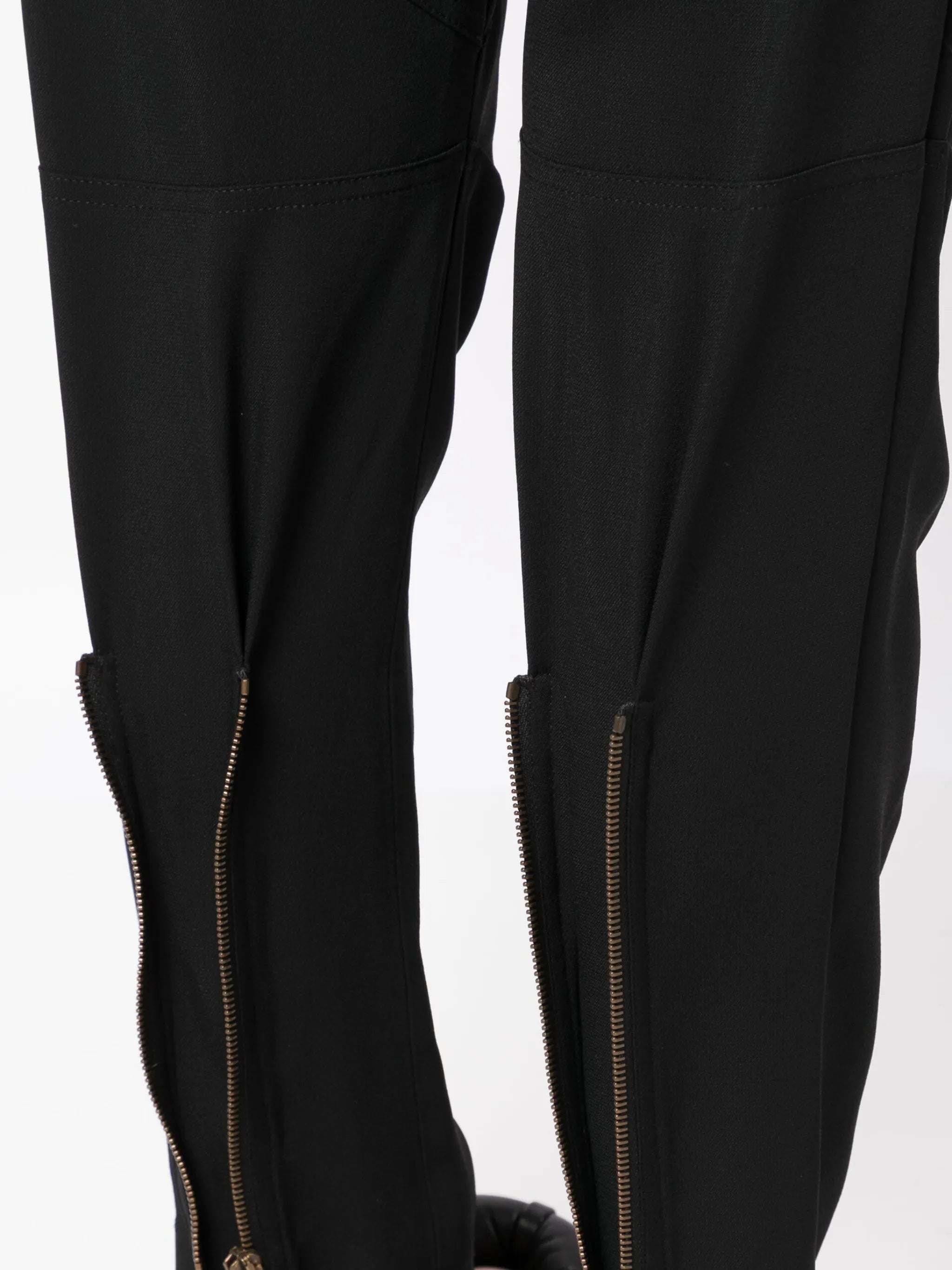 zip-detail tapered trousers