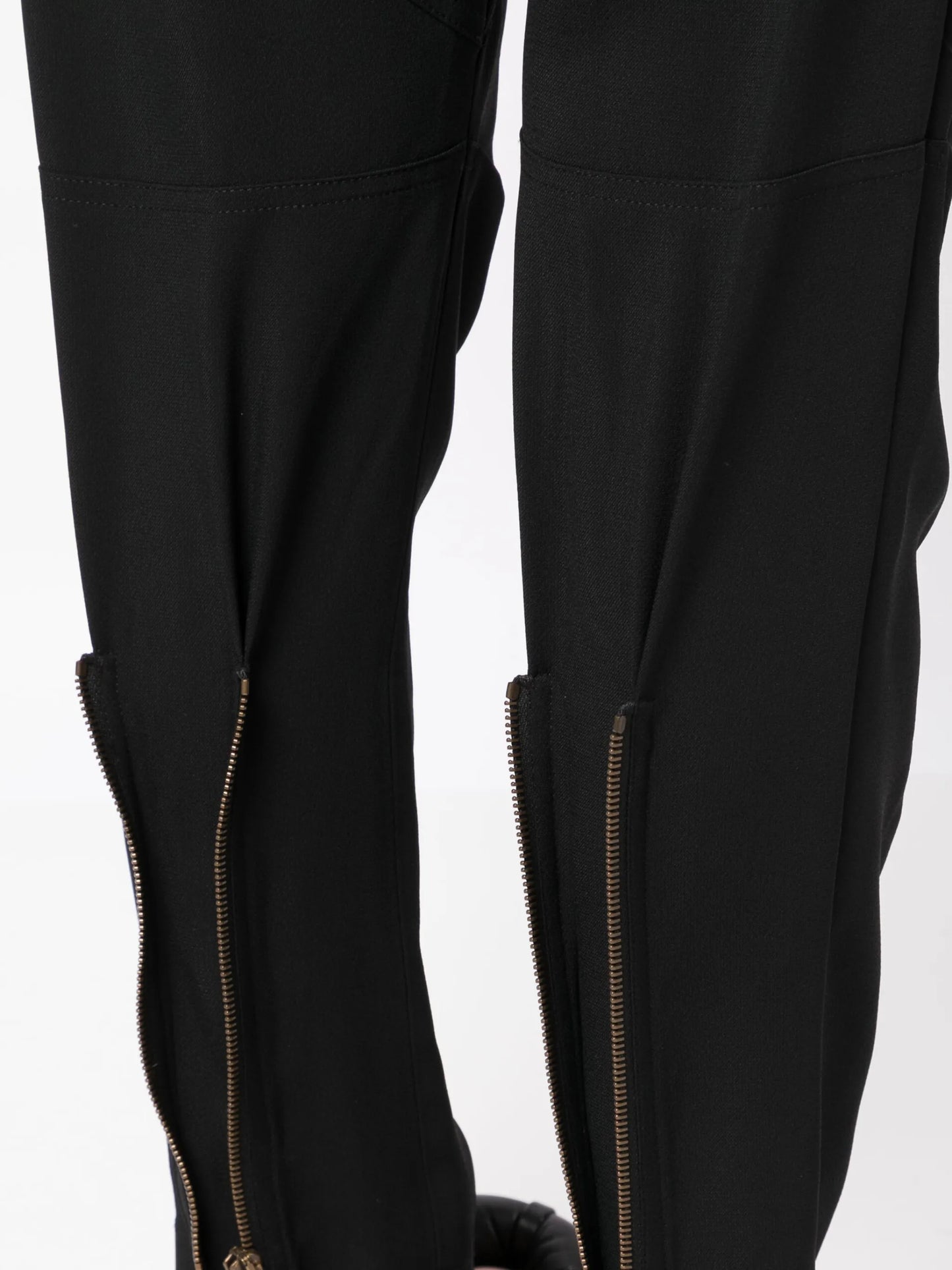 zip-detail tapered trousers