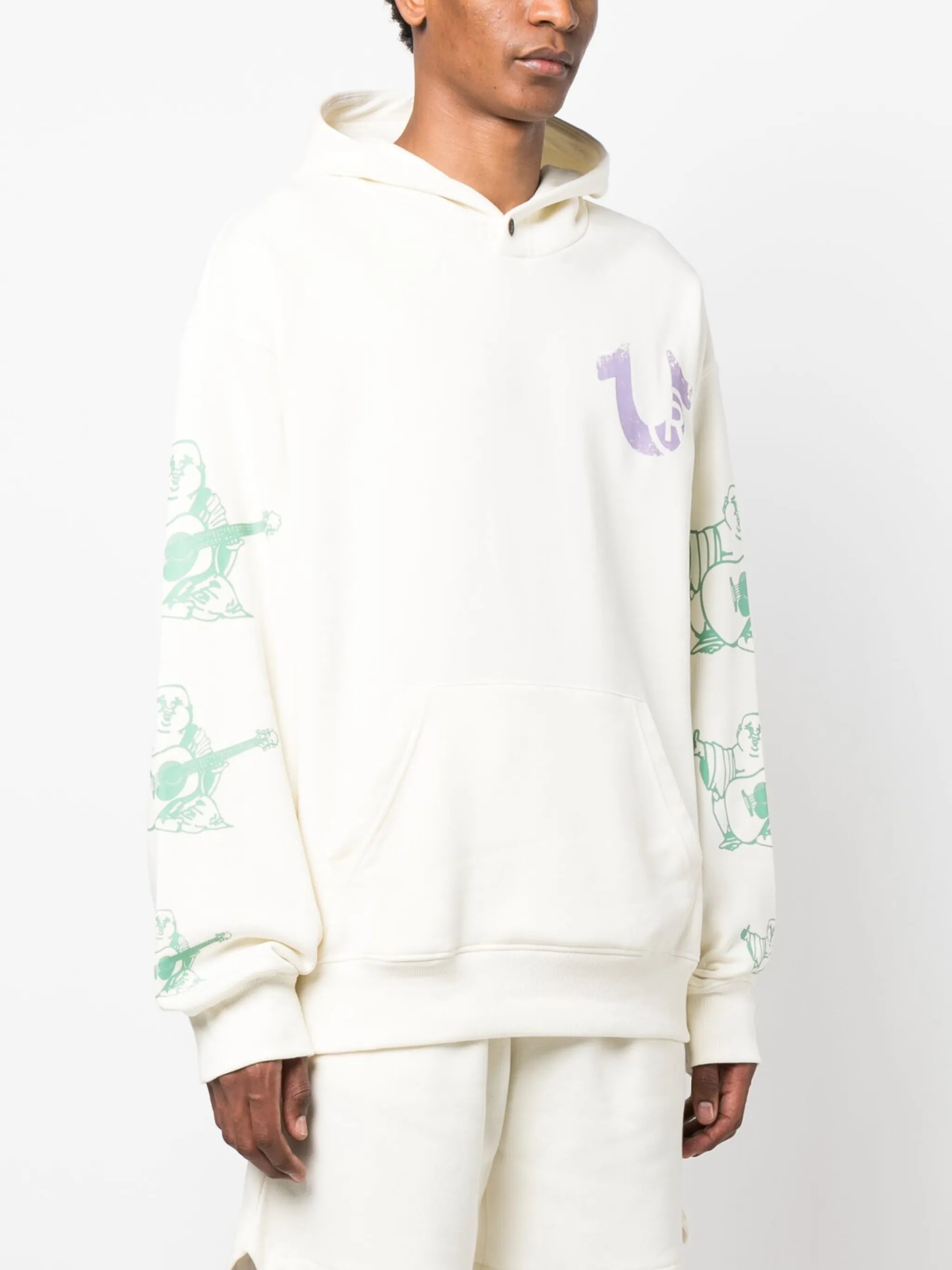 graphic-print long-sleeve hoodie