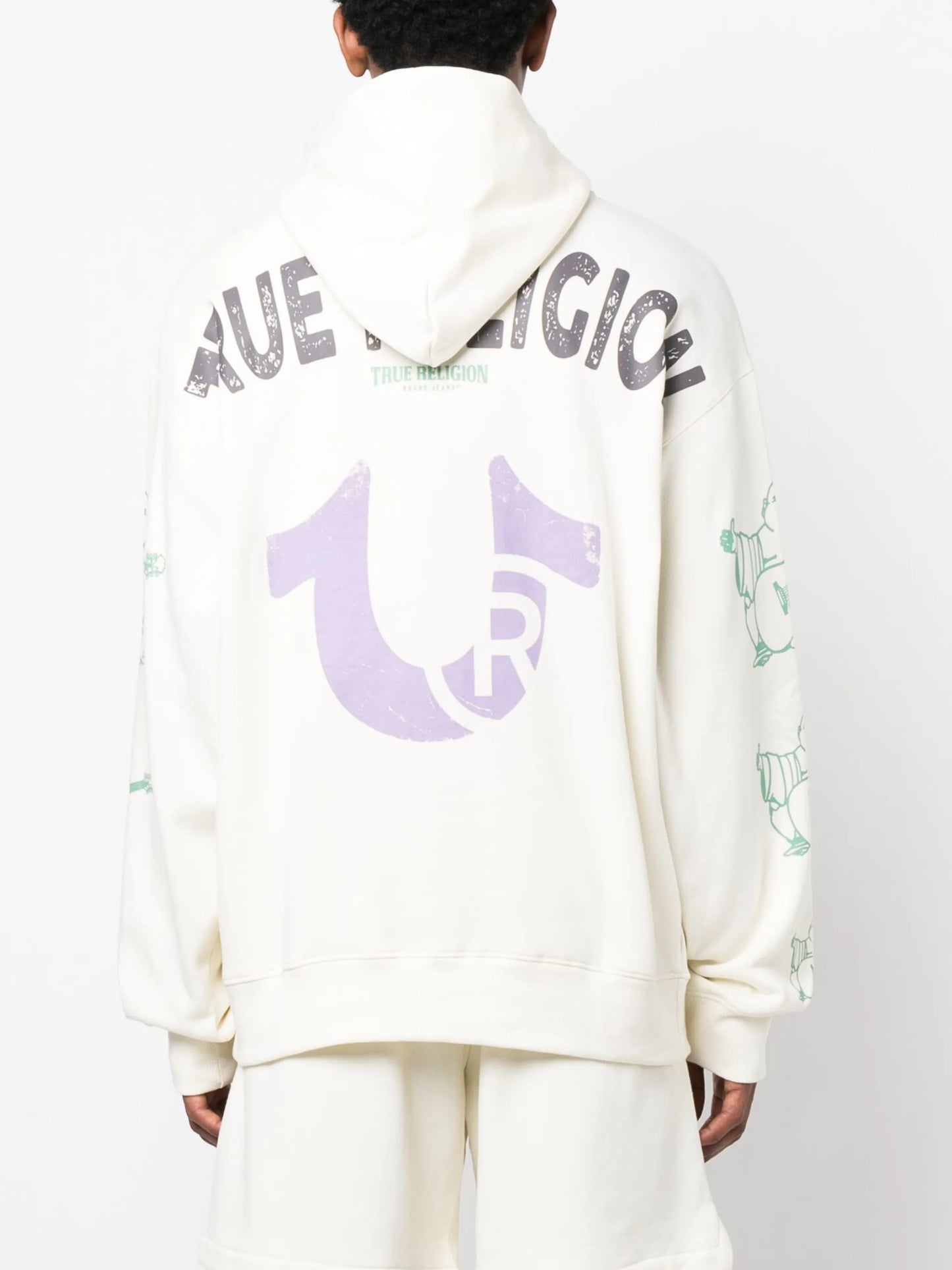 graphic-print long-sleeve hoodie