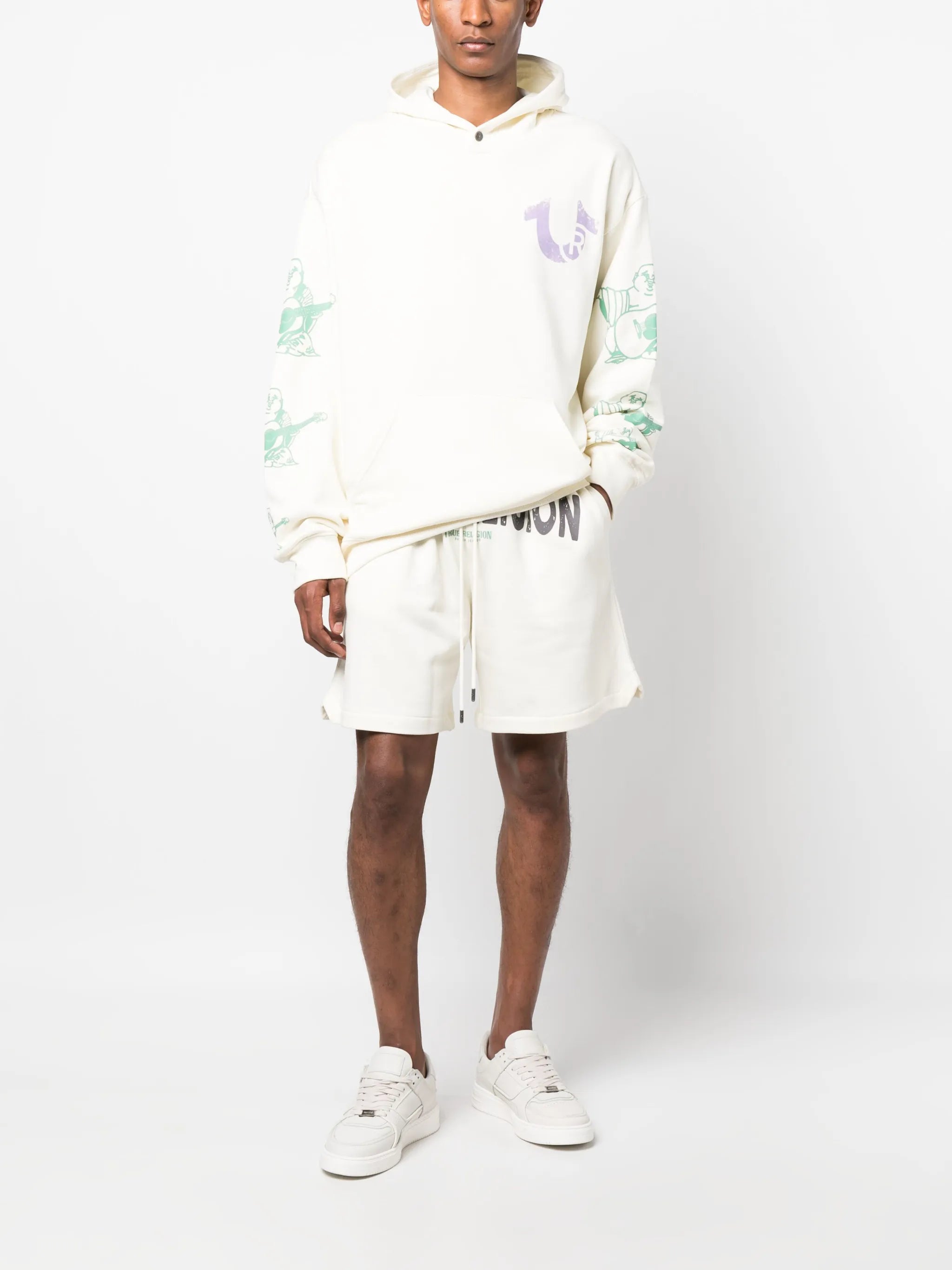 logo-print drawstring shorts