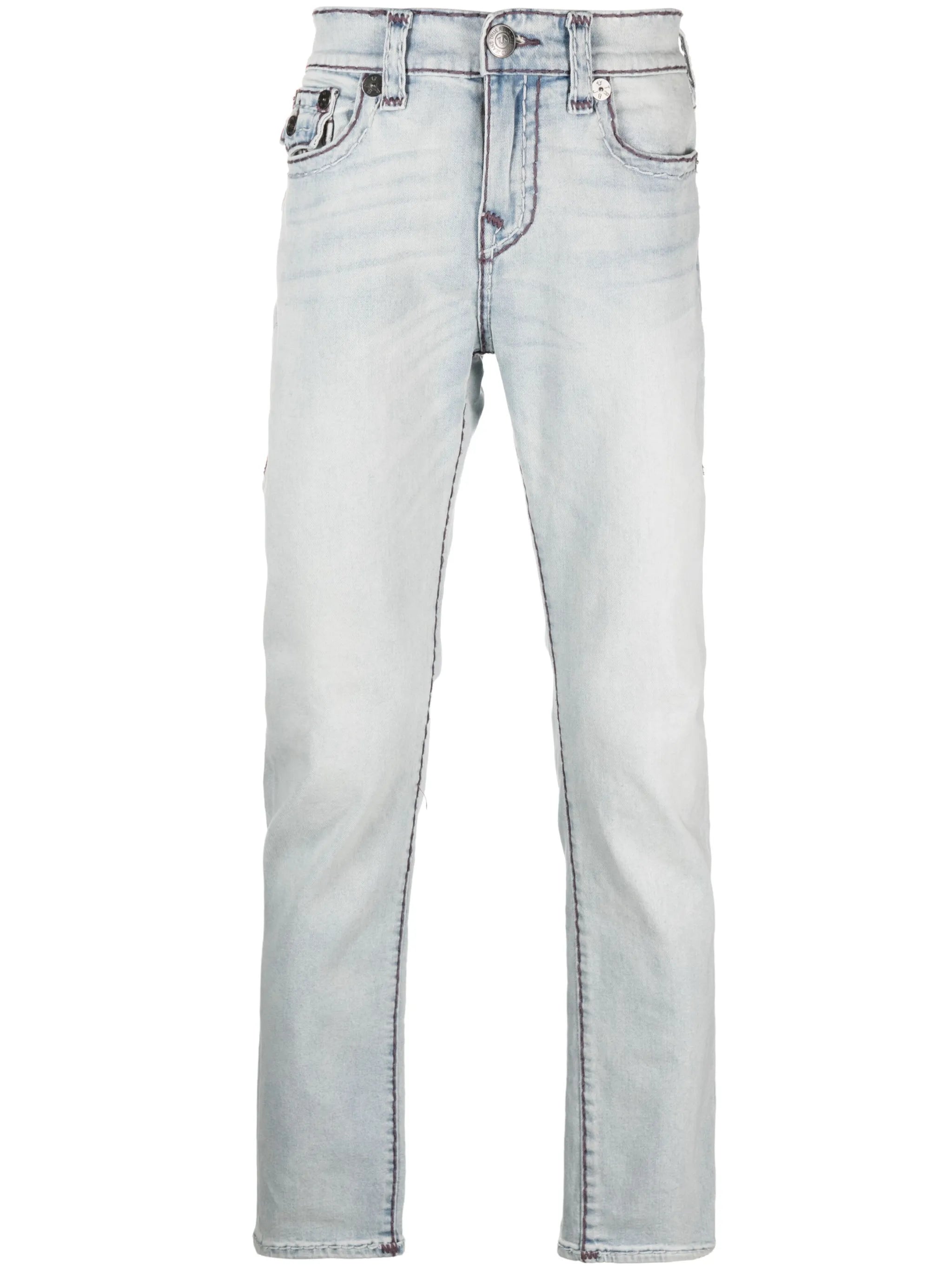 straight-leg denim jeans