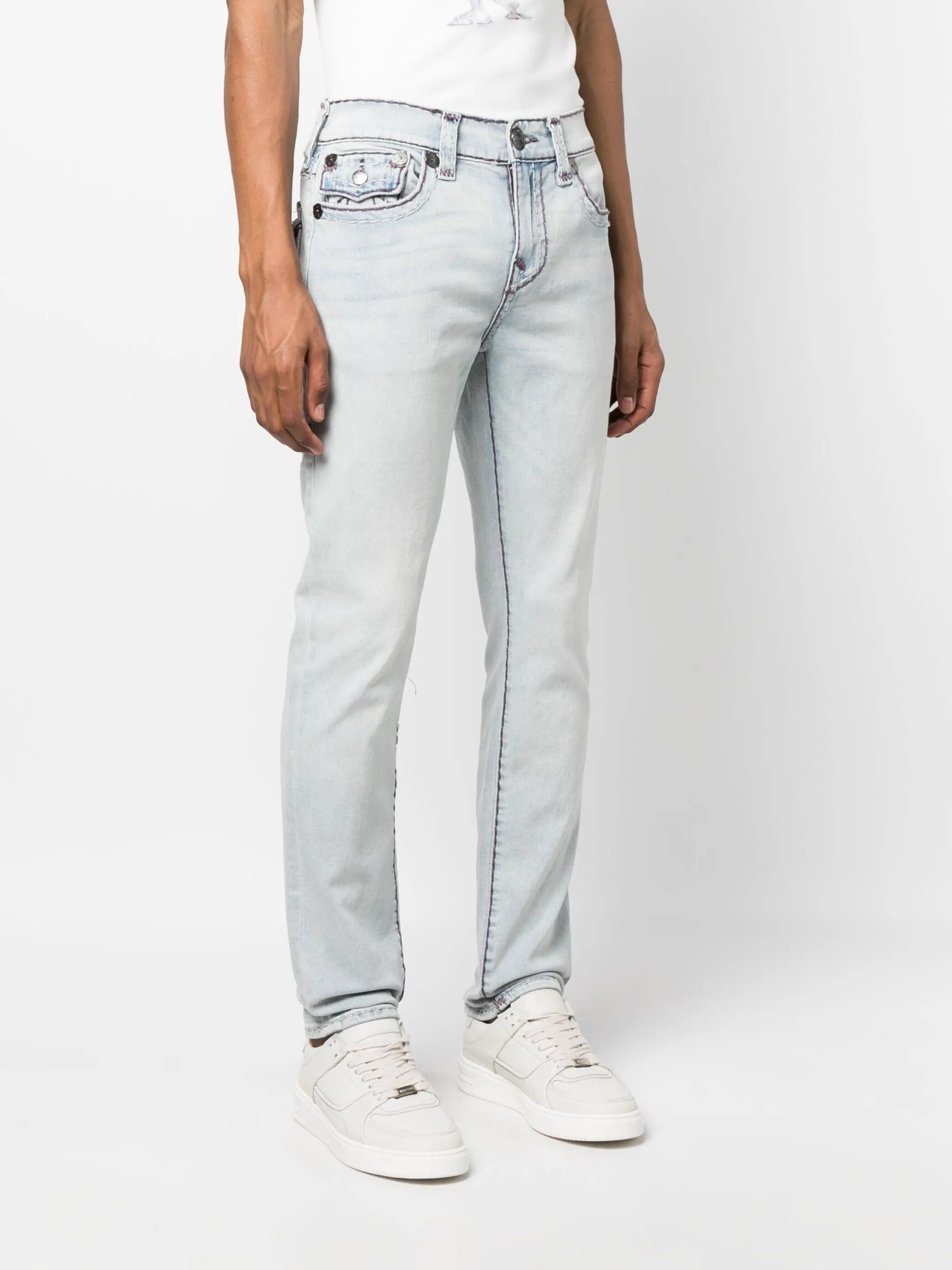 straight-leg denim jeans