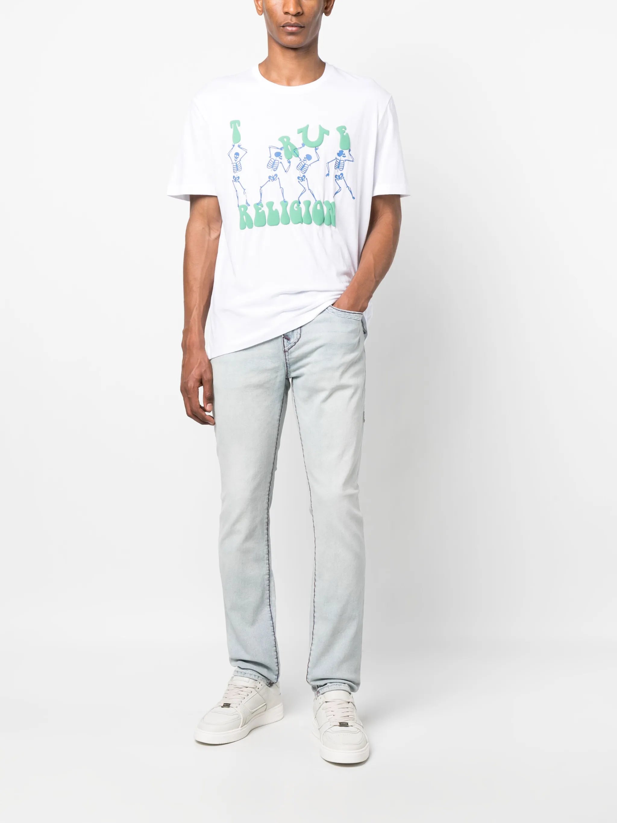 straight-leg denim jeans