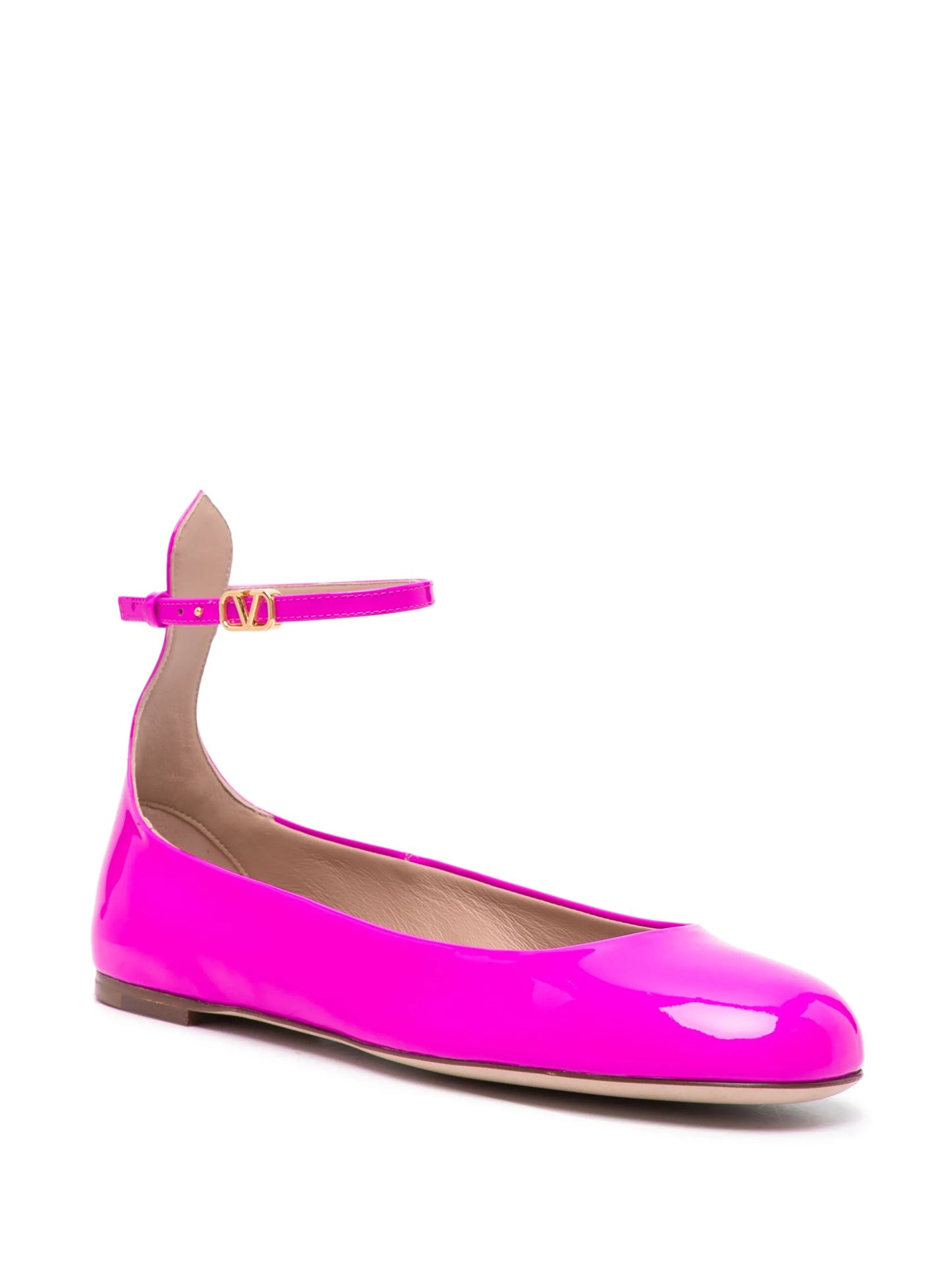 Tan-Go patent-leather ballerina shoes