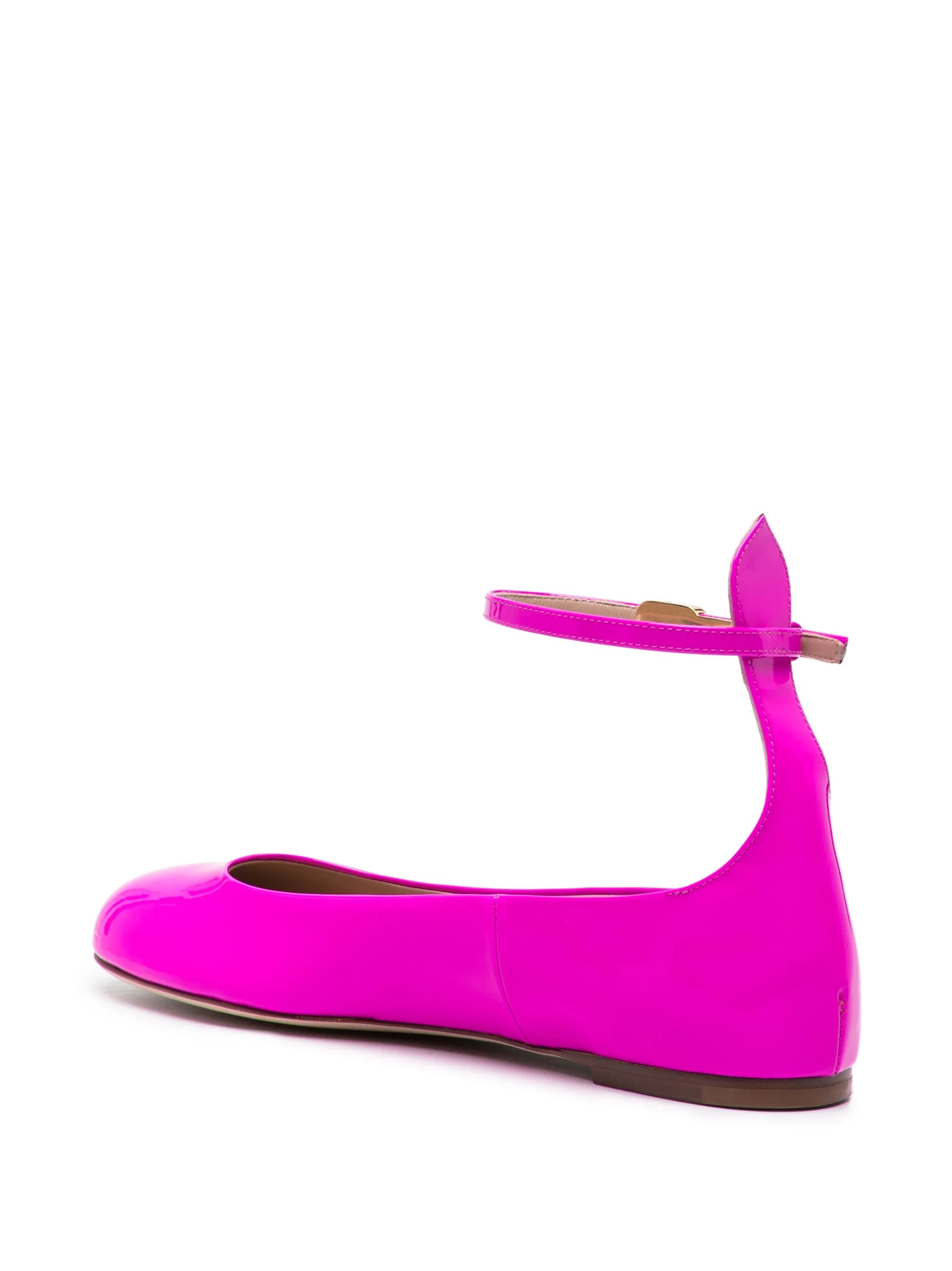 Tan-Go patent-leather ballerina shoes